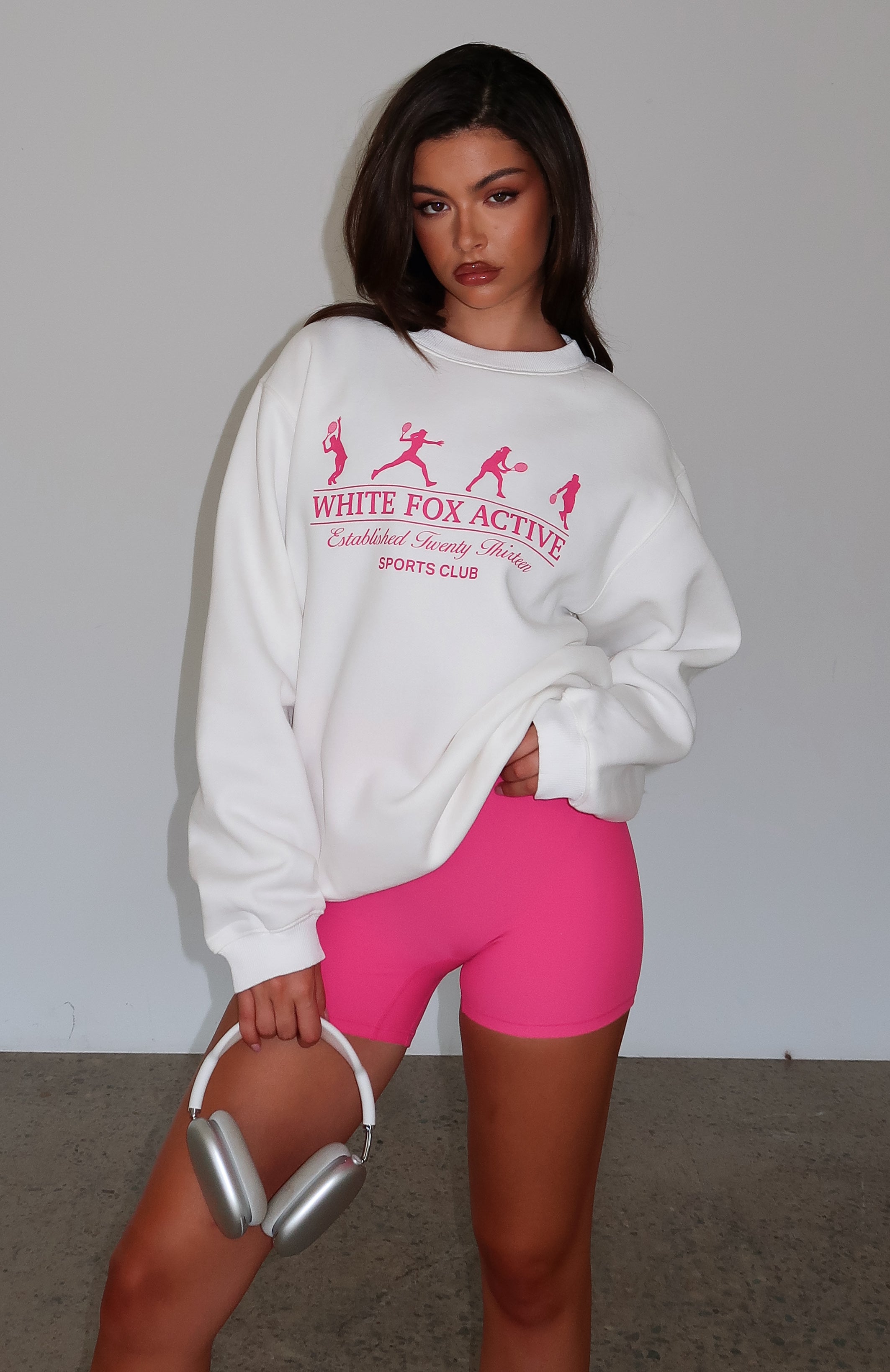 Premium Take The Shot Oversized Sweater - Ultimate Comfort in White