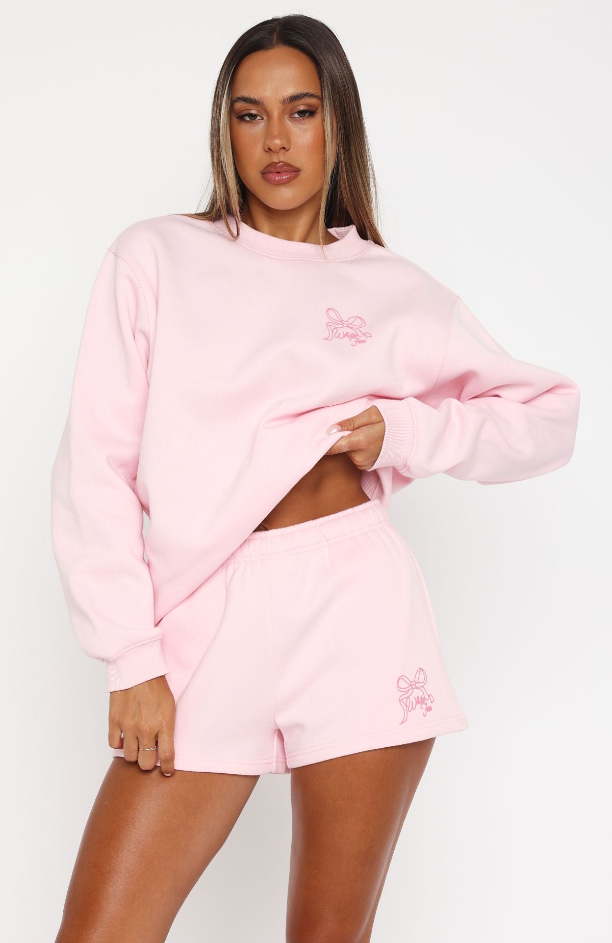 Premium Love You Forever Lounge Shorts - Soft Pink