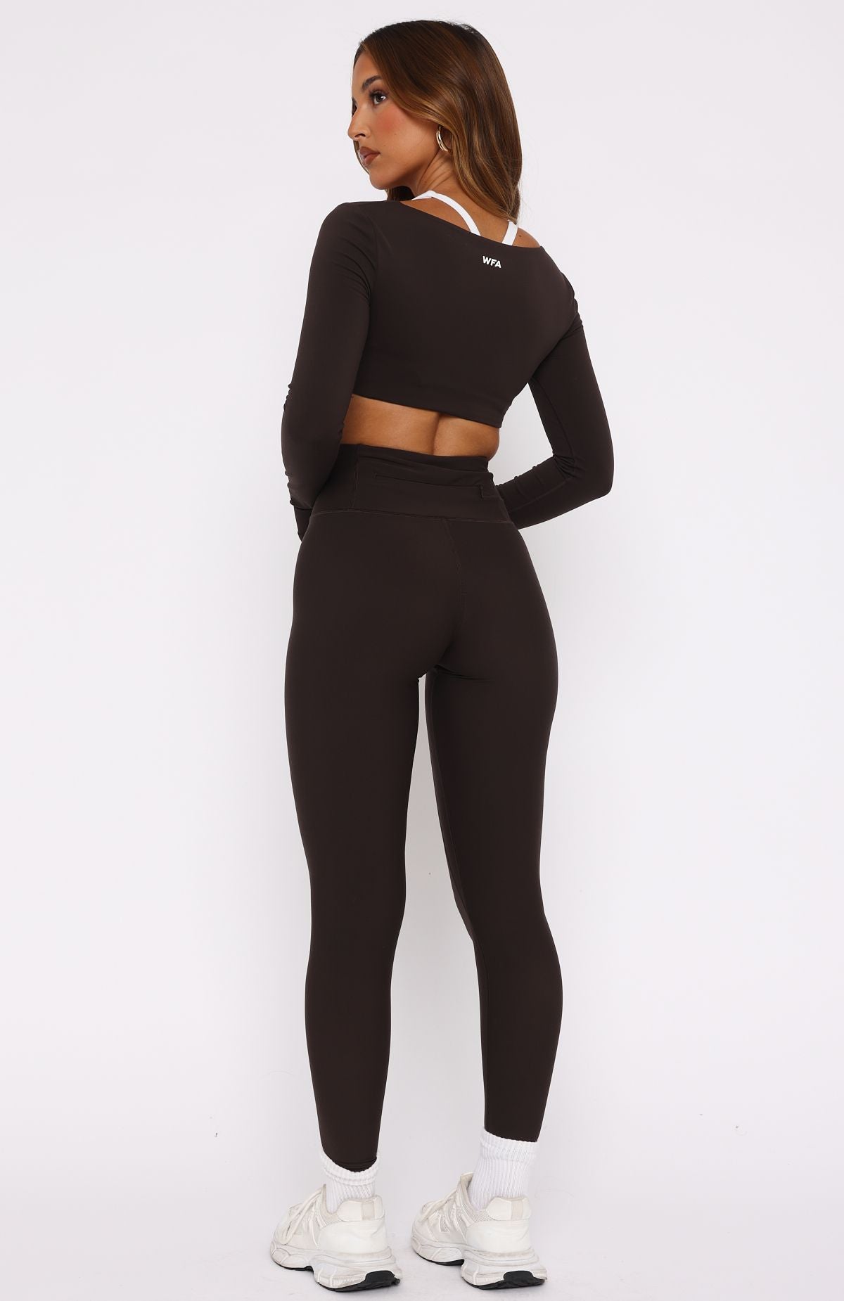 Premium Sprinting Zip Pocket Leggings - Espresso