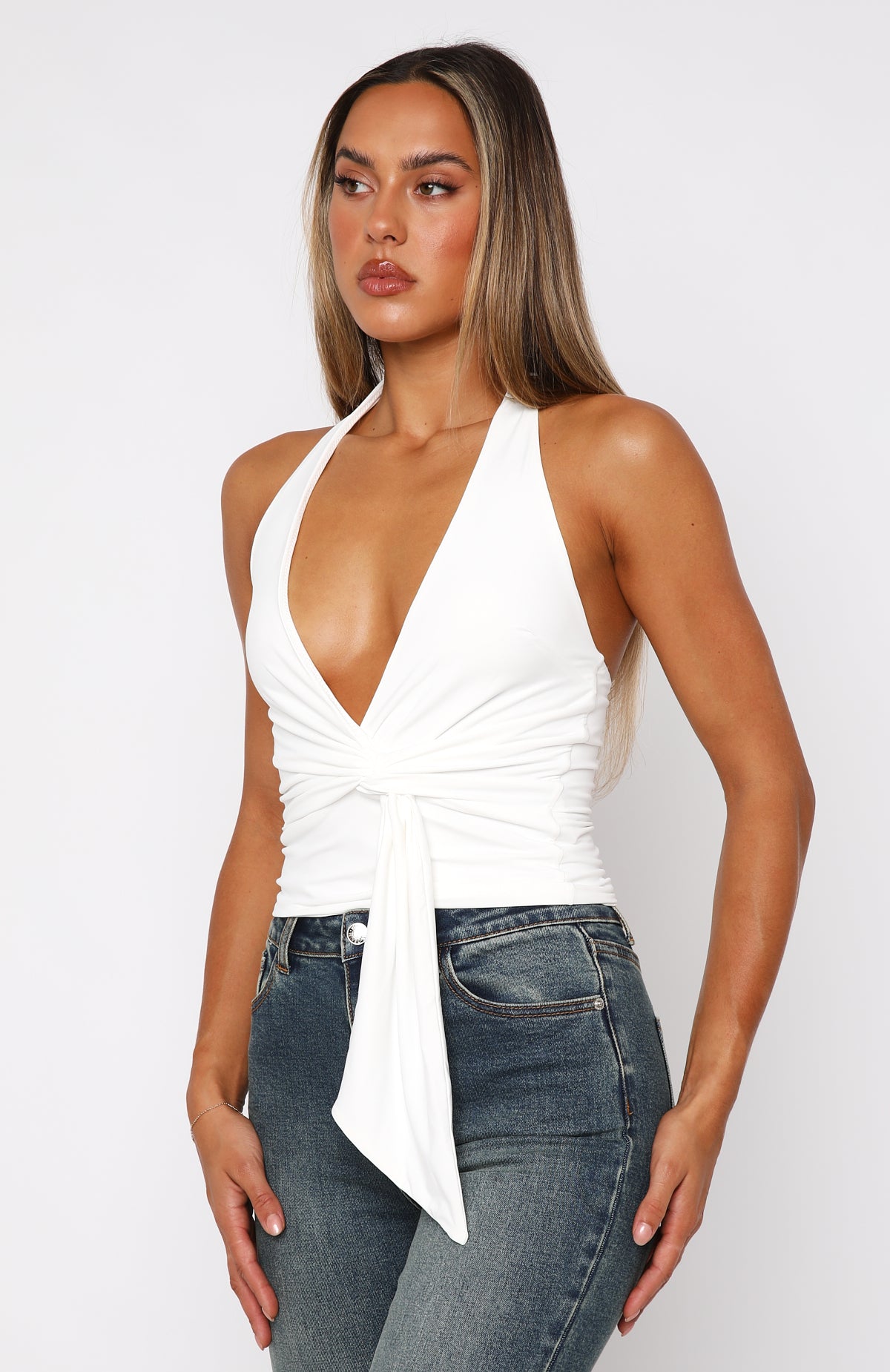 Ultimate Thoughts Of You Halter Top - Off White