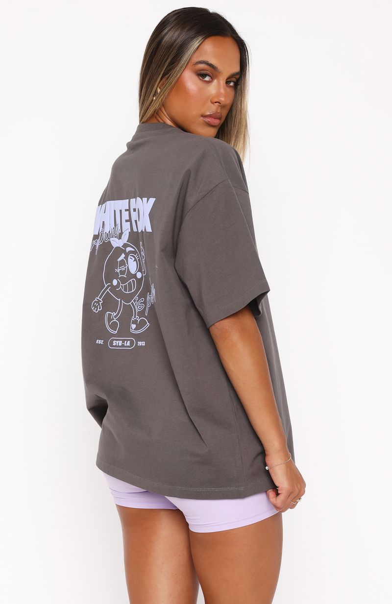 Premium Oversized Peachy Tee - Charcoal Grey