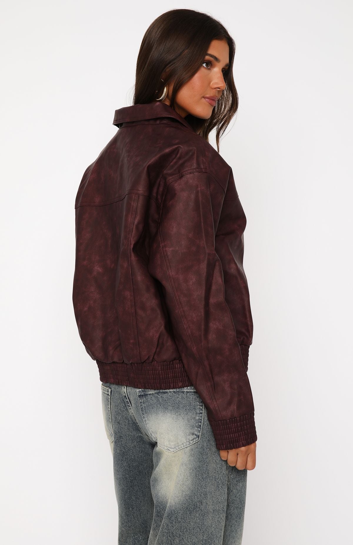 Ultimate Plum PU Bomber Jacket - Upgrade Your Style