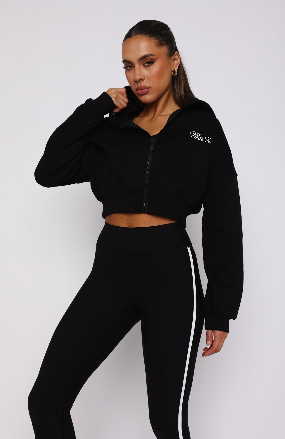 Ultimate Comfort Stepping Out Cropped Hoodie - Black