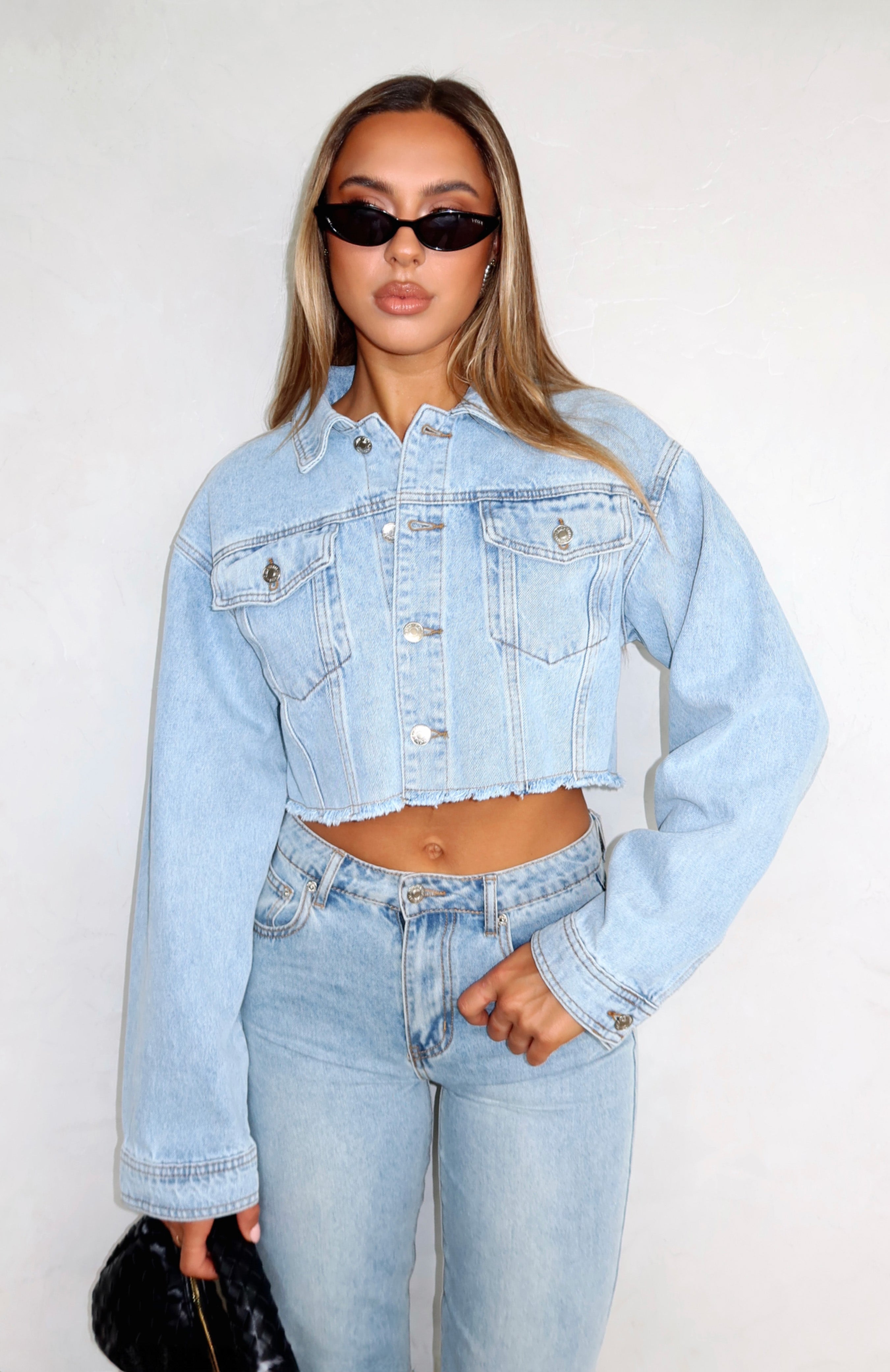 Ultimate Lightspeed Cropped Denim Jacket - Light Blue Wash
