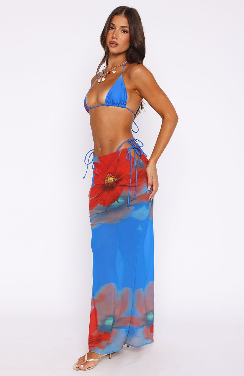 Ultimate Luminous Maxi Skirt - Sapphire Bloom