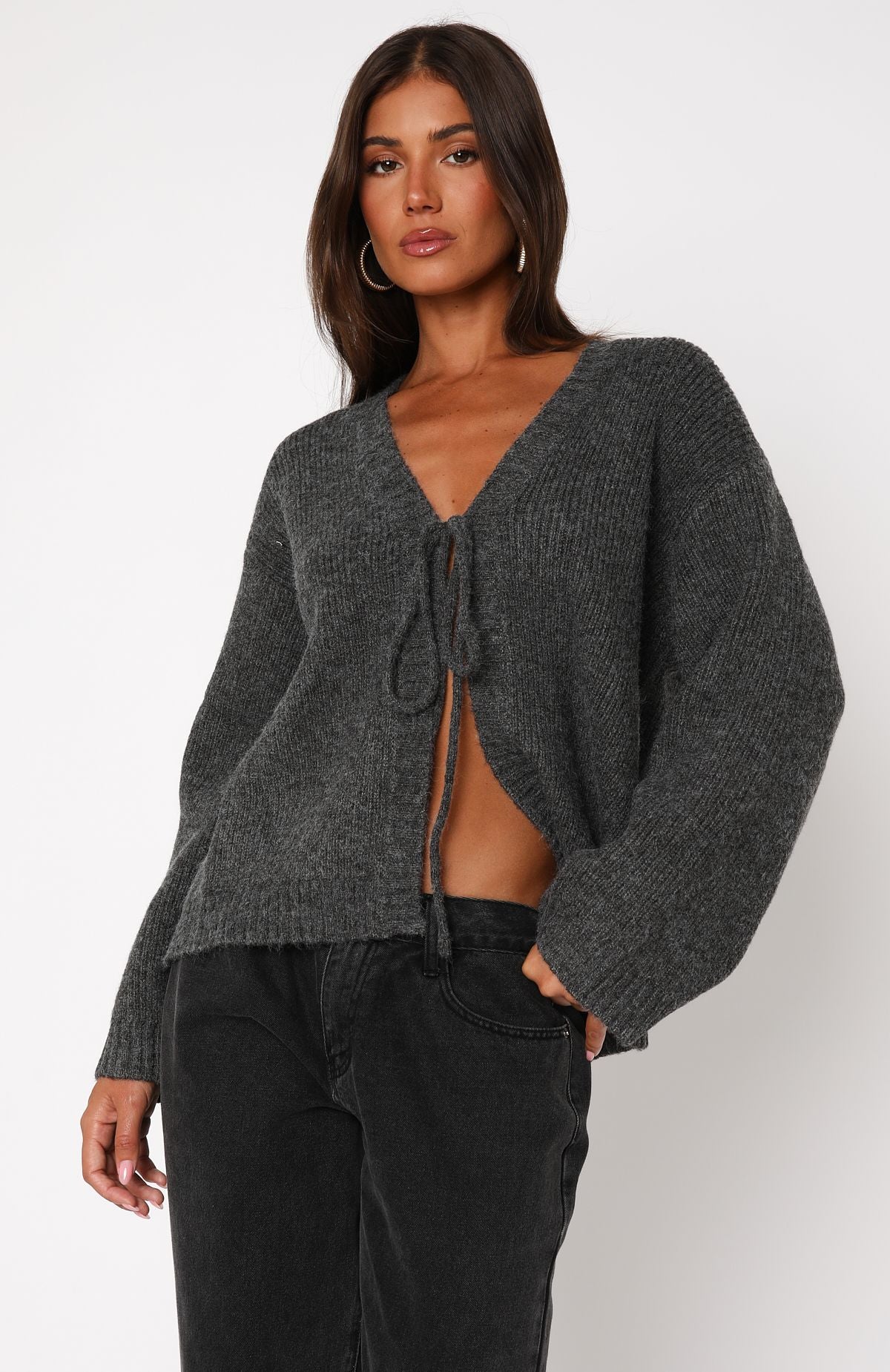 Ultimate Flashback Knit Cardigan - Charcoal