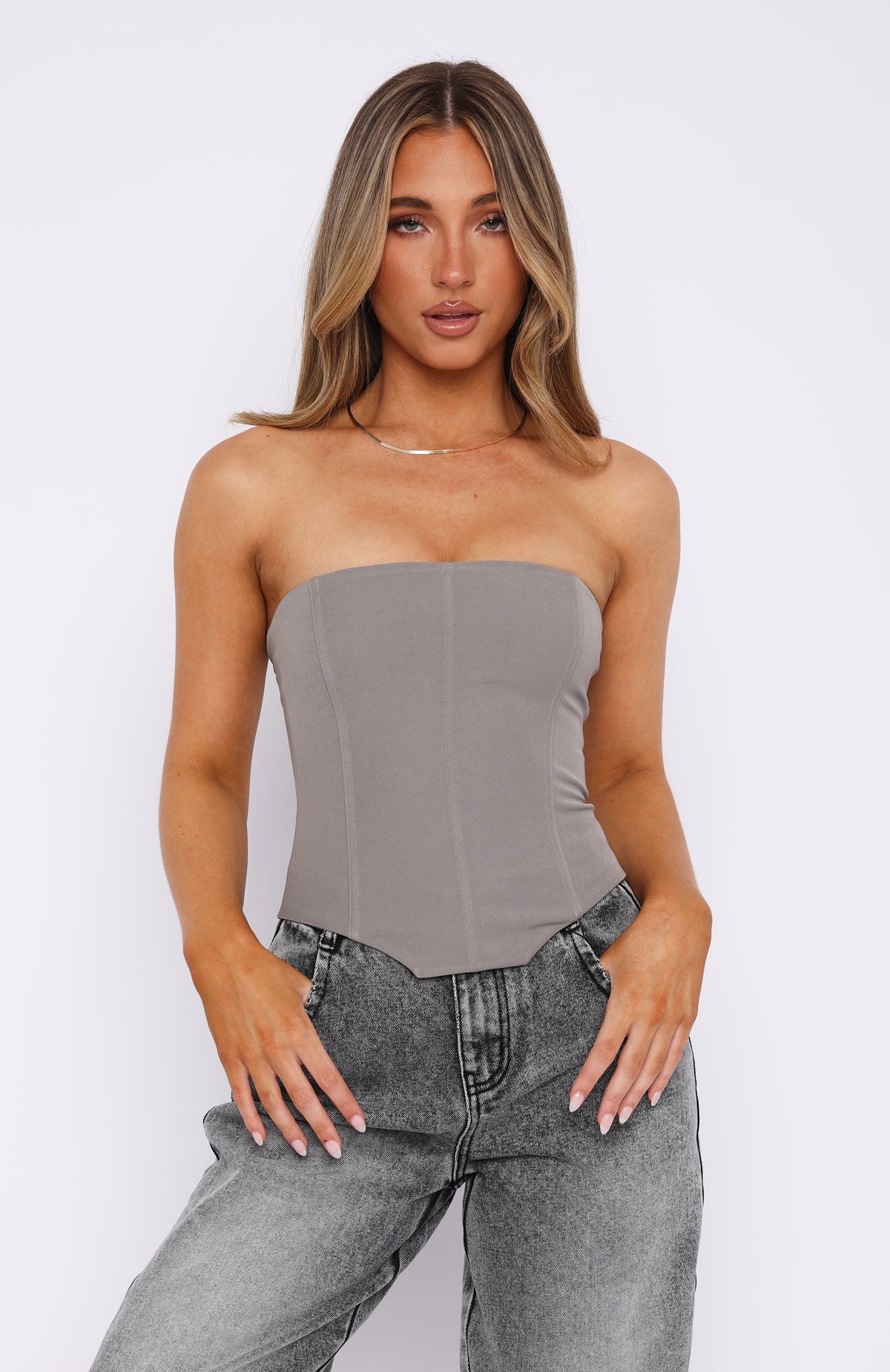 Ultimate Let It Go Strapless Bustier - Slate