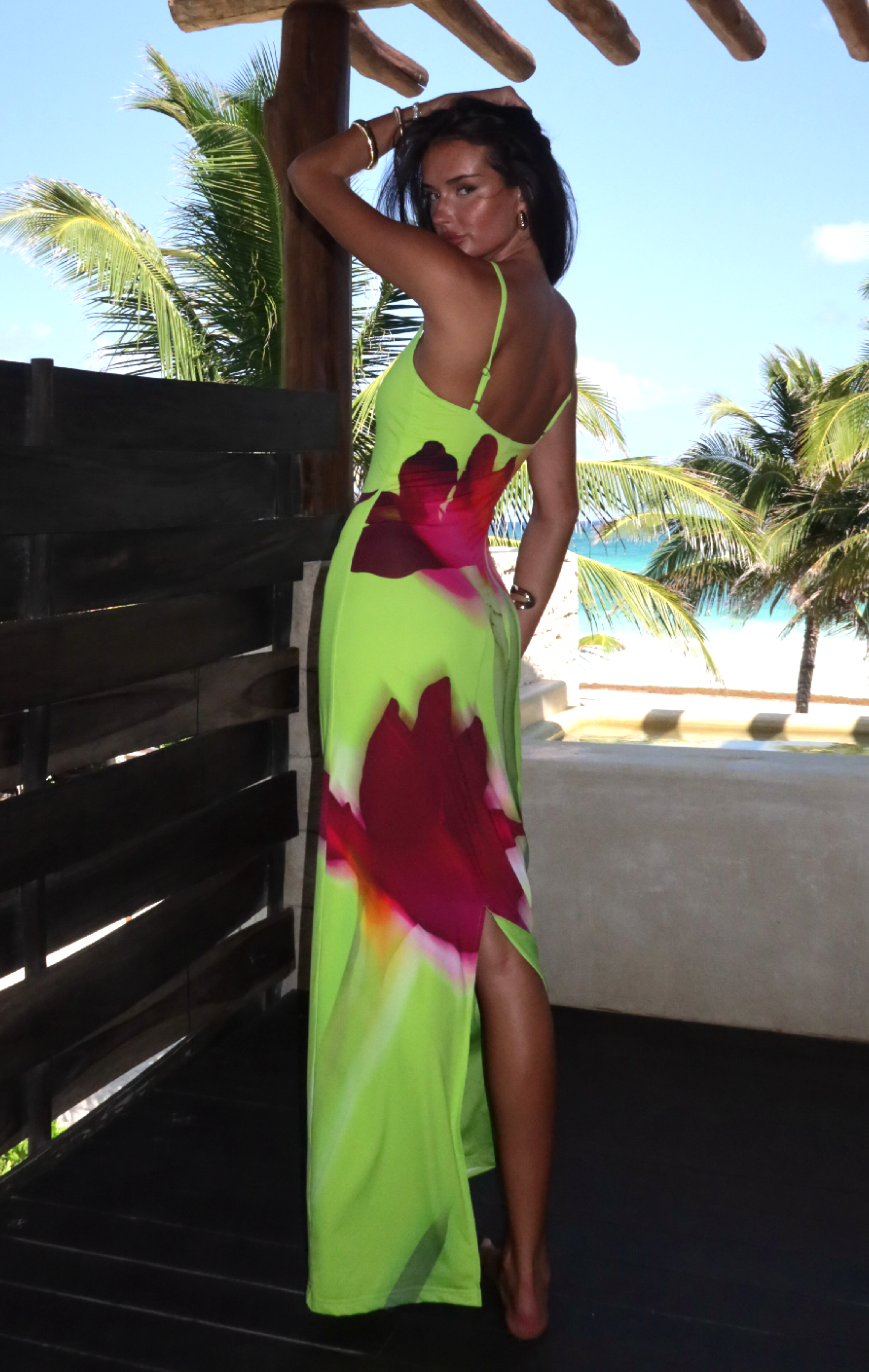 Ultimate Lime Blossom Maxi Dress - Premium Vacation Style