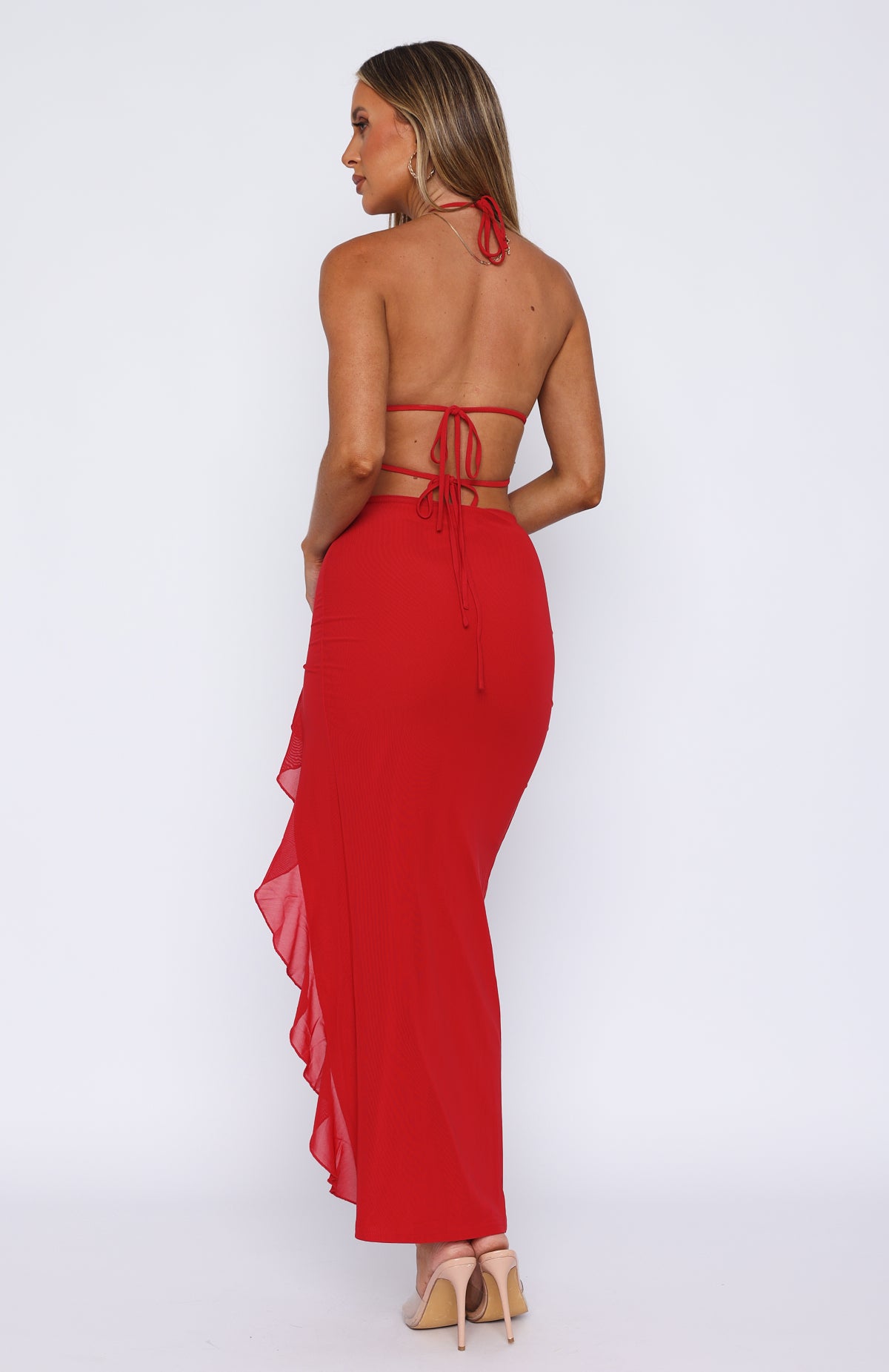 Ultimate Elegance Maxi Dress - Cherry Red