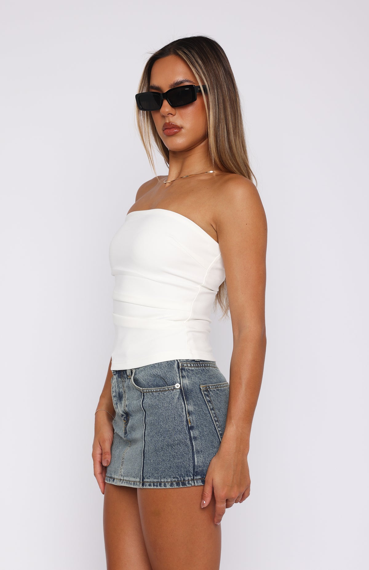 Premium Strapless Top - Ultimate White