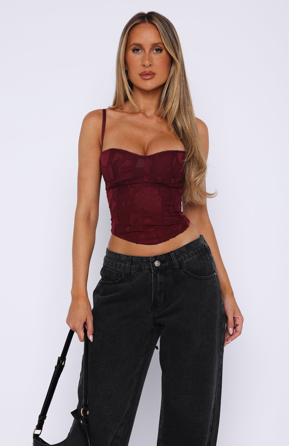 Premium Broken Dreams Wine Bustier - Ultimate Feminine Style