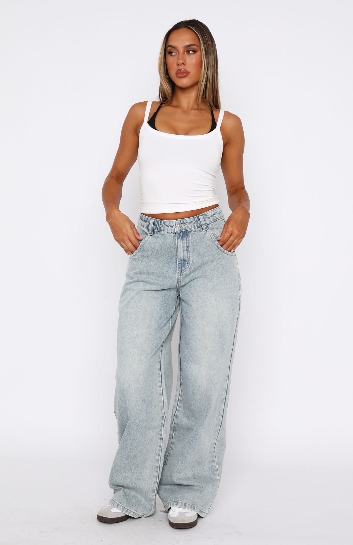 Ultimate Willow Mid Rise Wide Leg Jeans - Light Blue Acid Wash