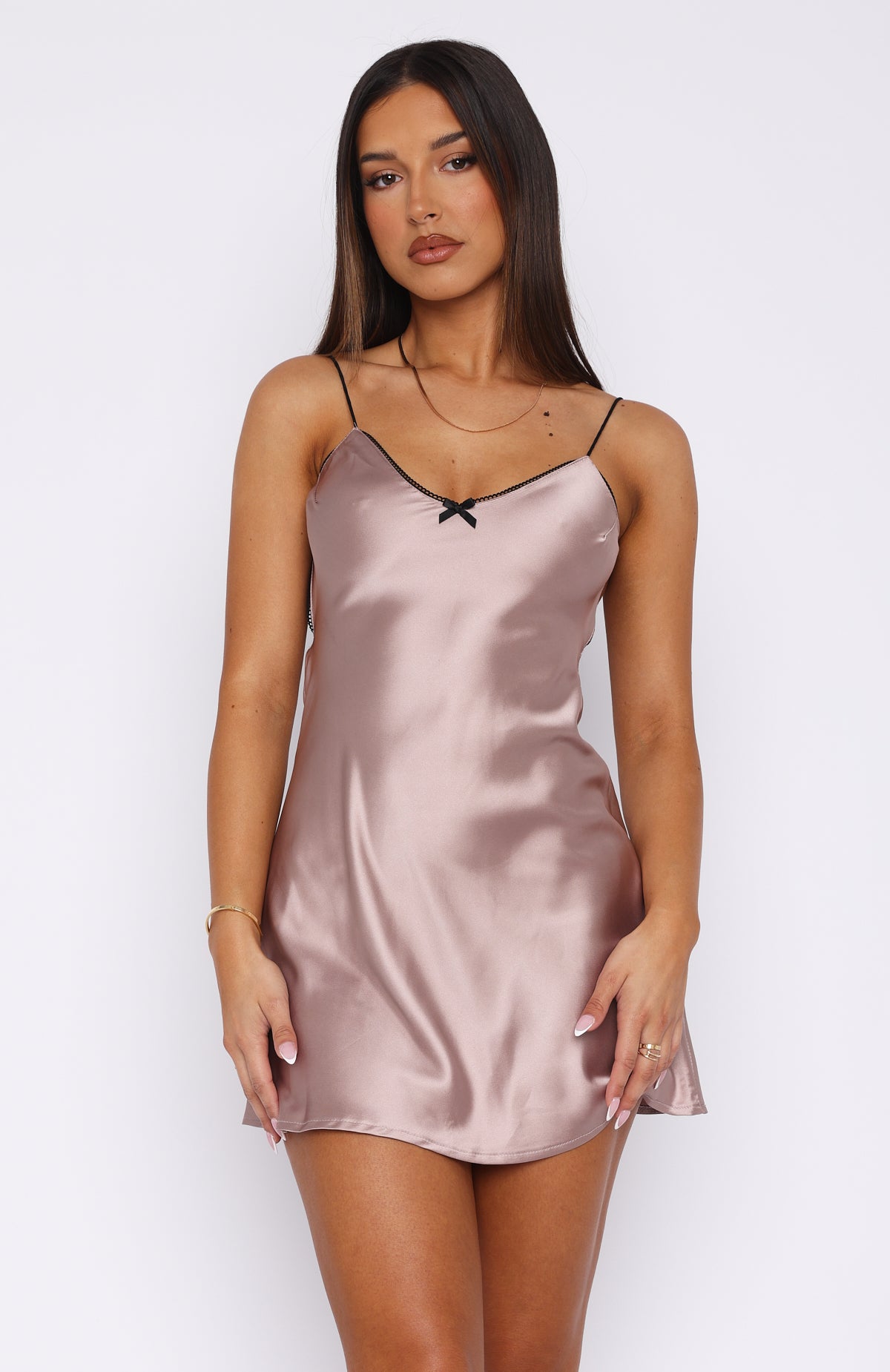 Premium Nice To Meet You Mini Dress - Bronze Elegance