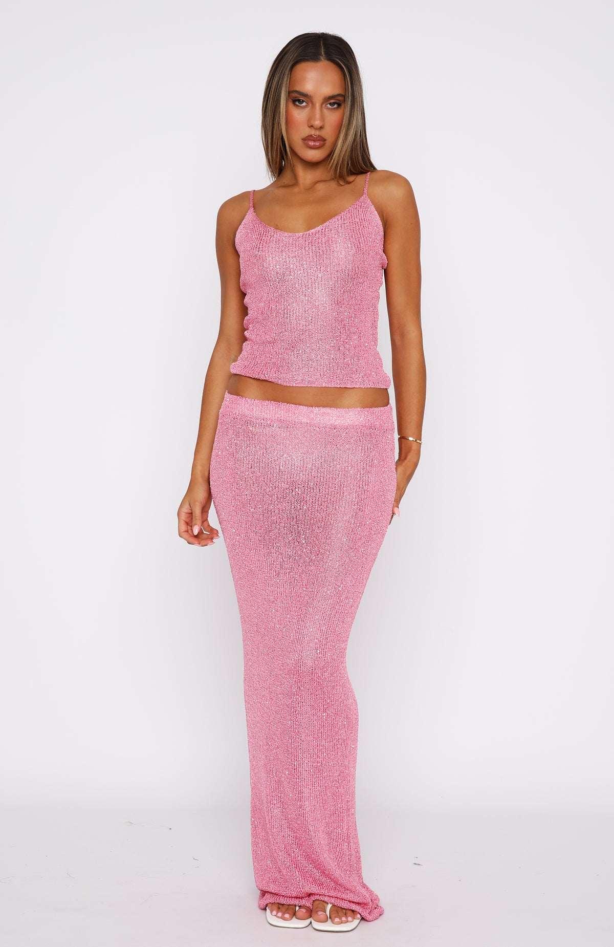 Ultimate Glam Sequin Knit Top - Bubblegum Pink