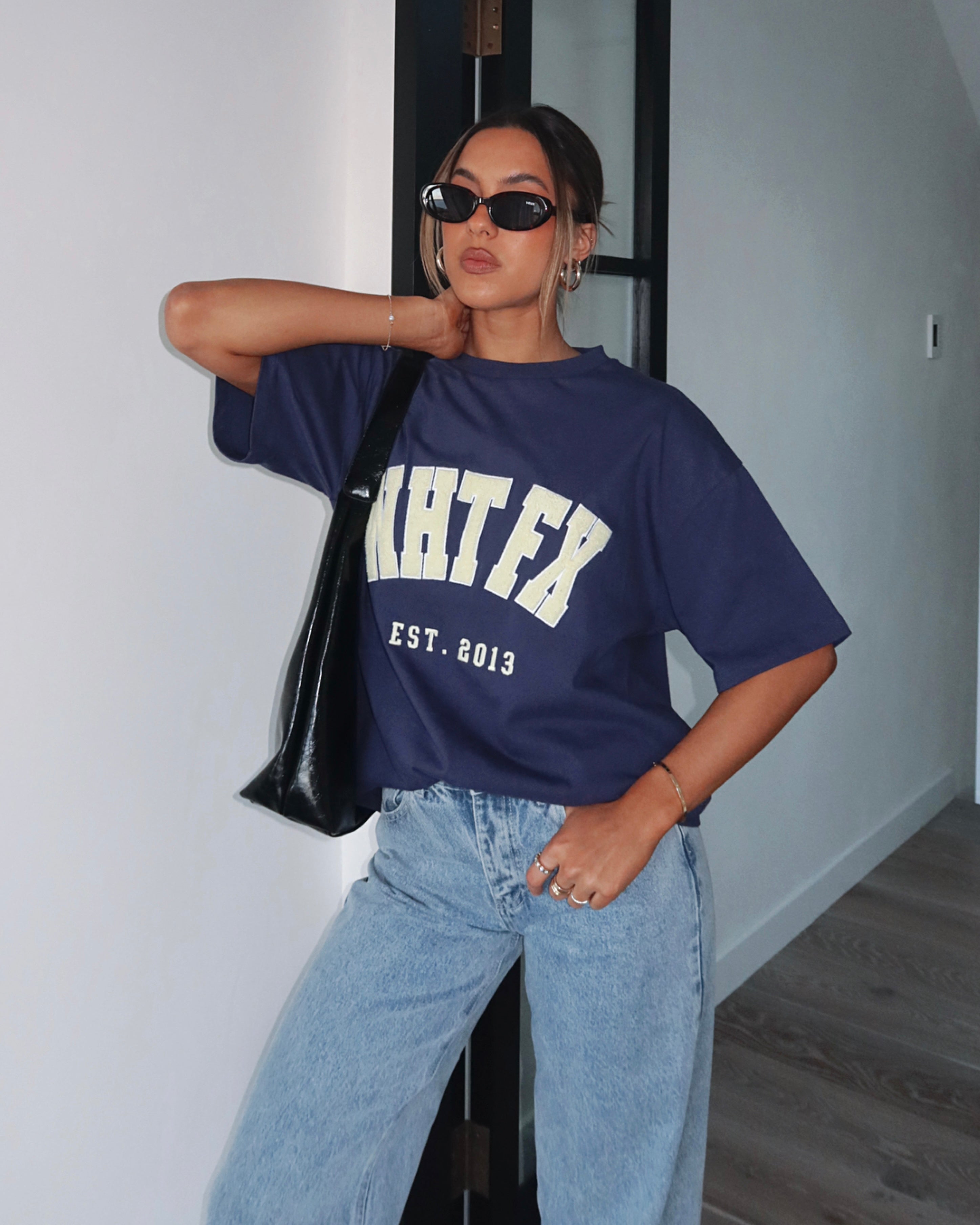 Premium Give It Away Oversized Tee Navy - Ultimate Comfort & Style