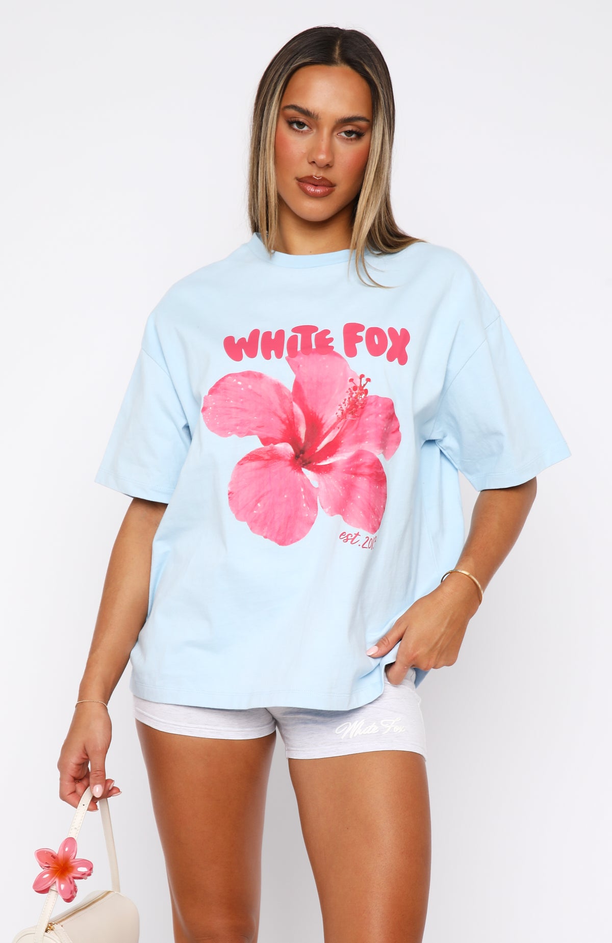 Premium Oversized Love & Romance Tee in Baby Blue