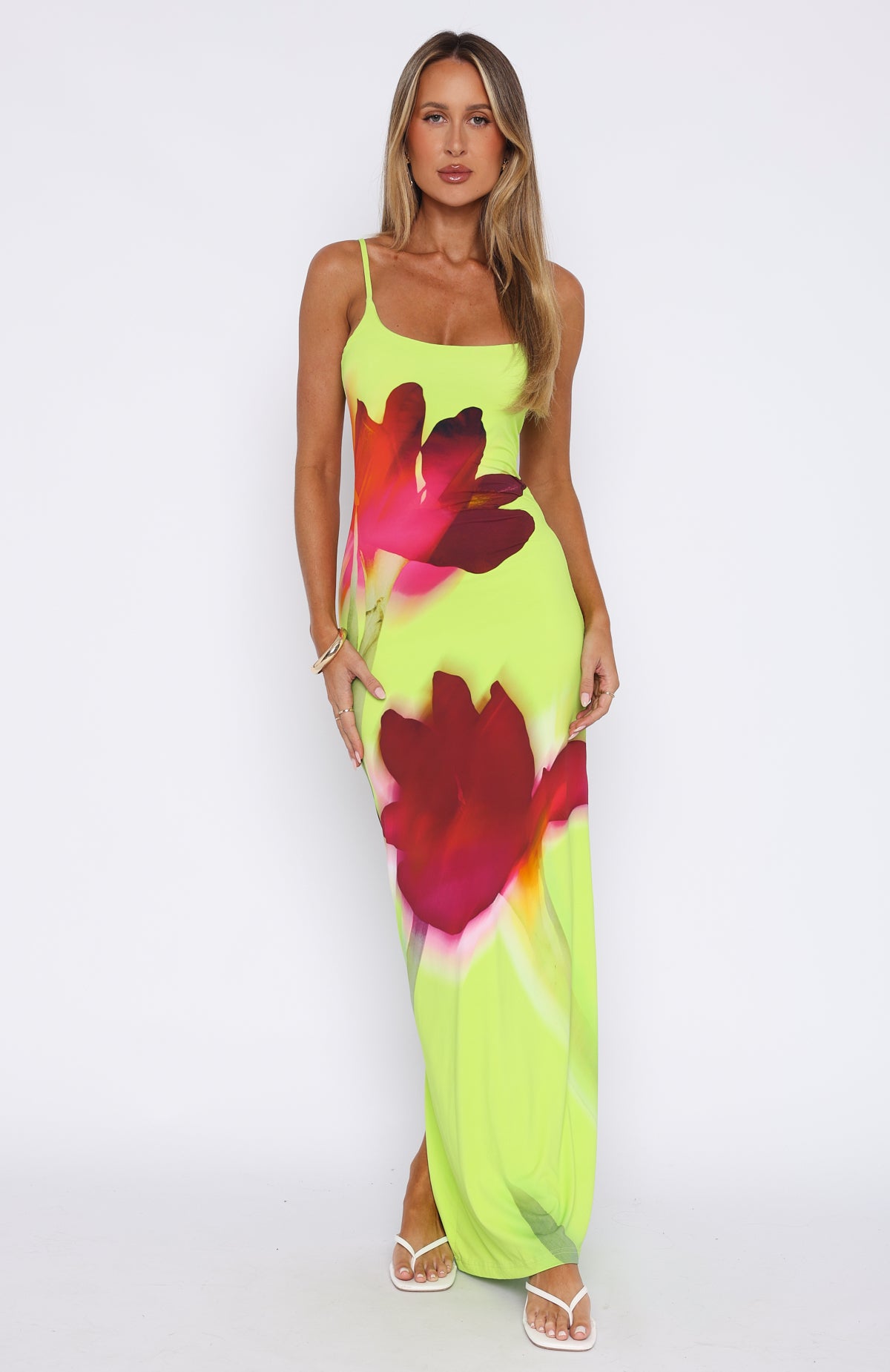 Ultimate Lime Blossom Maxi Dress - Premium Vacation Style