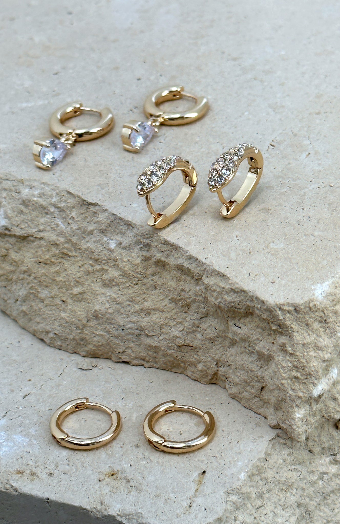 Premium Gold Hoop Earrings Set - Ultimate 3-Piece Collection