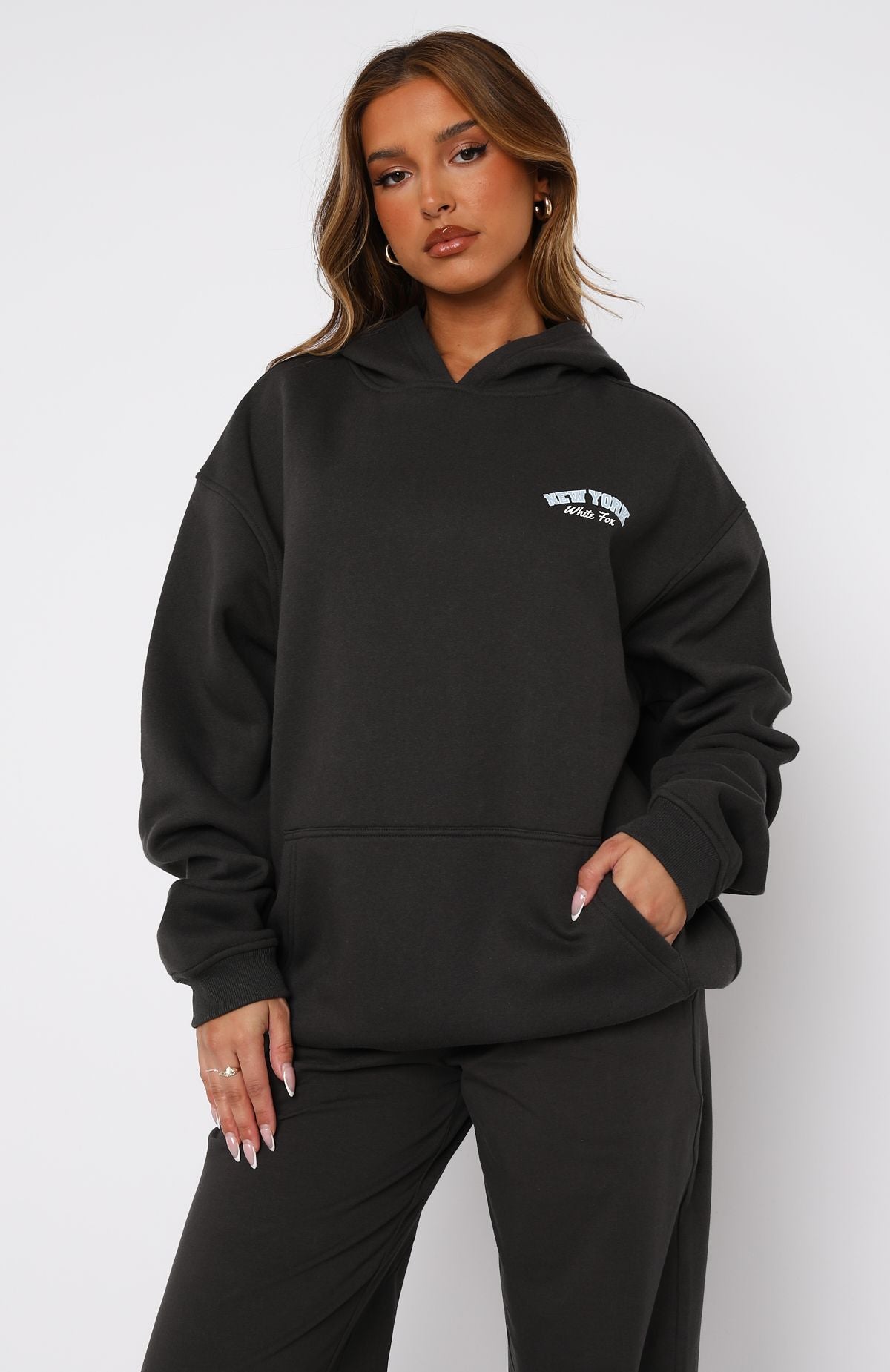 Premium Team New York Oversized Hoodie - Ultimate Comfort in Charcoal