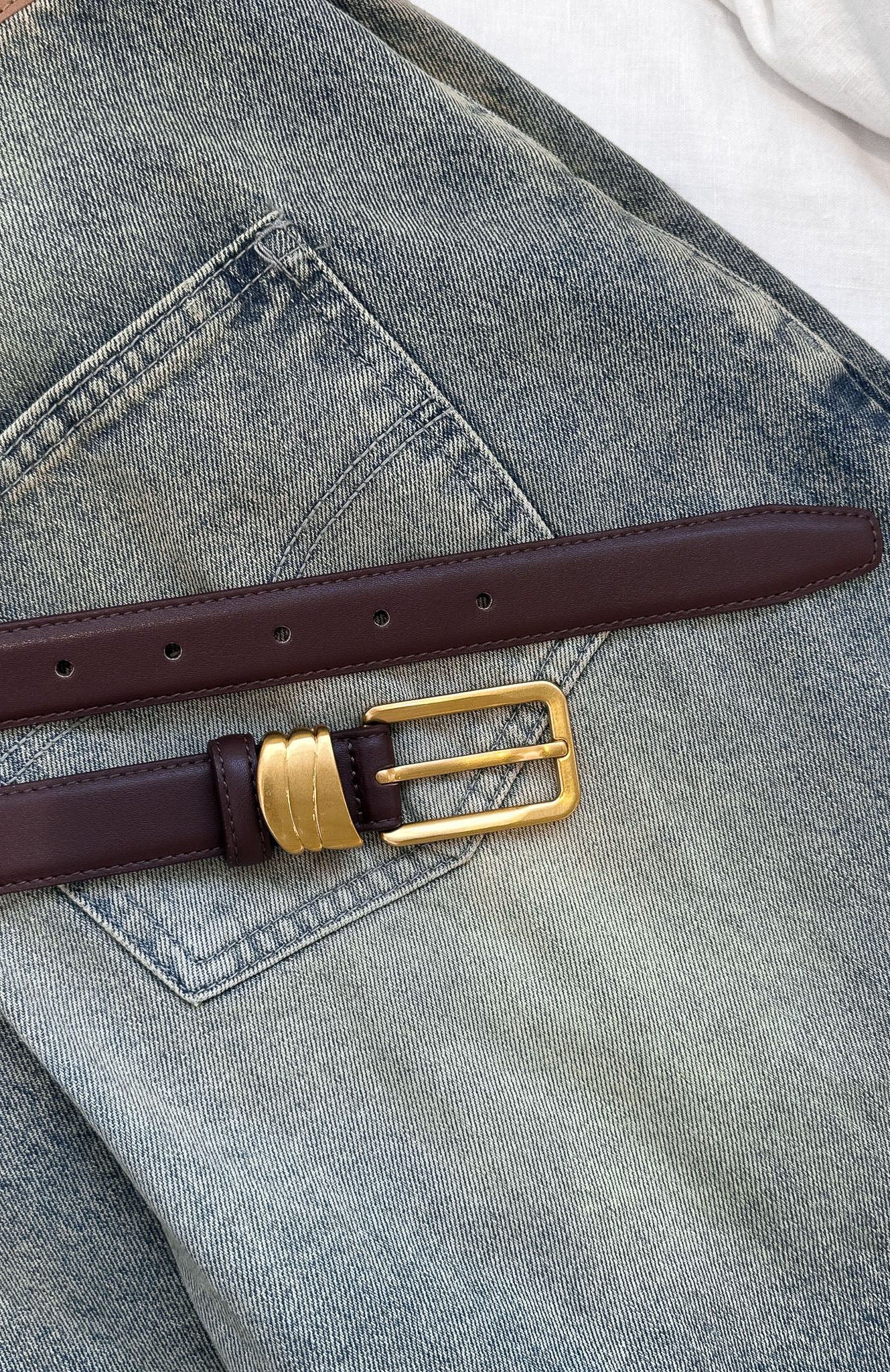 Premium Rex Belt in Chocolate Brown & Vintage Gold