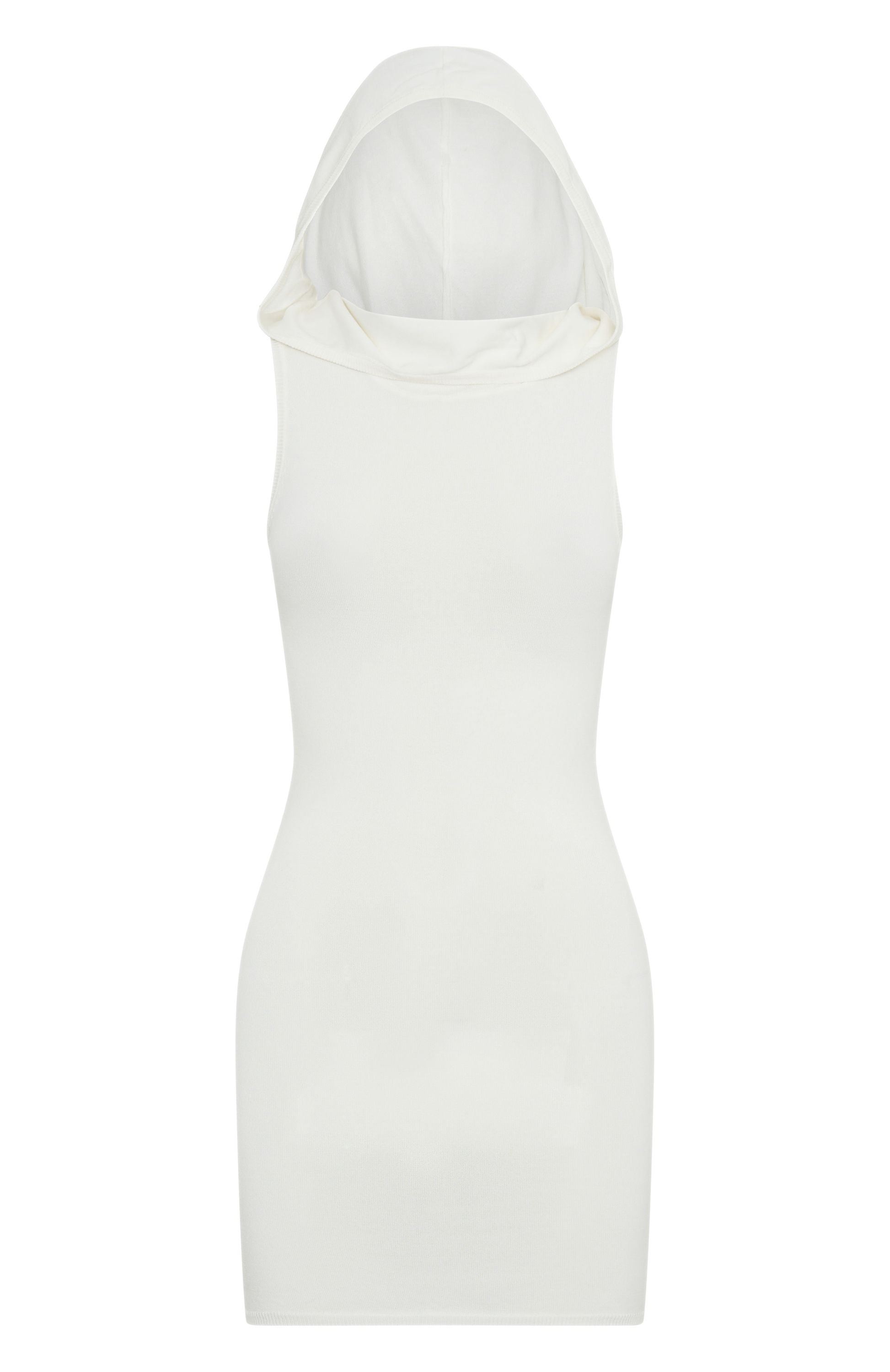 Ultimate Hooded Knit Mini Dress - Off White