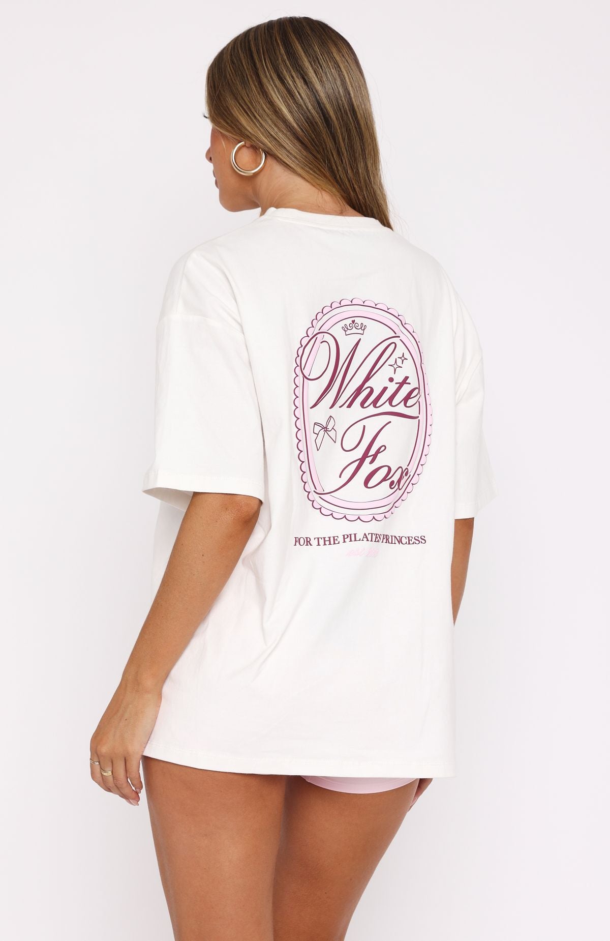 Premium Pilates Princess Oversized Tee - Ultimate Comfort in White