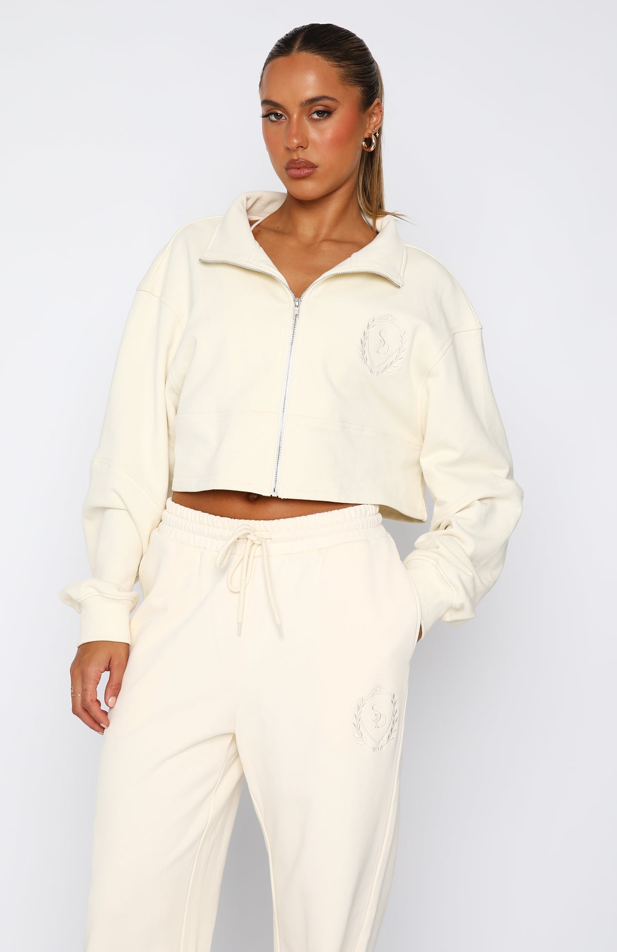 Yasmin Premium Zip Front Sweater in Buttercream | Ultimate Comfort