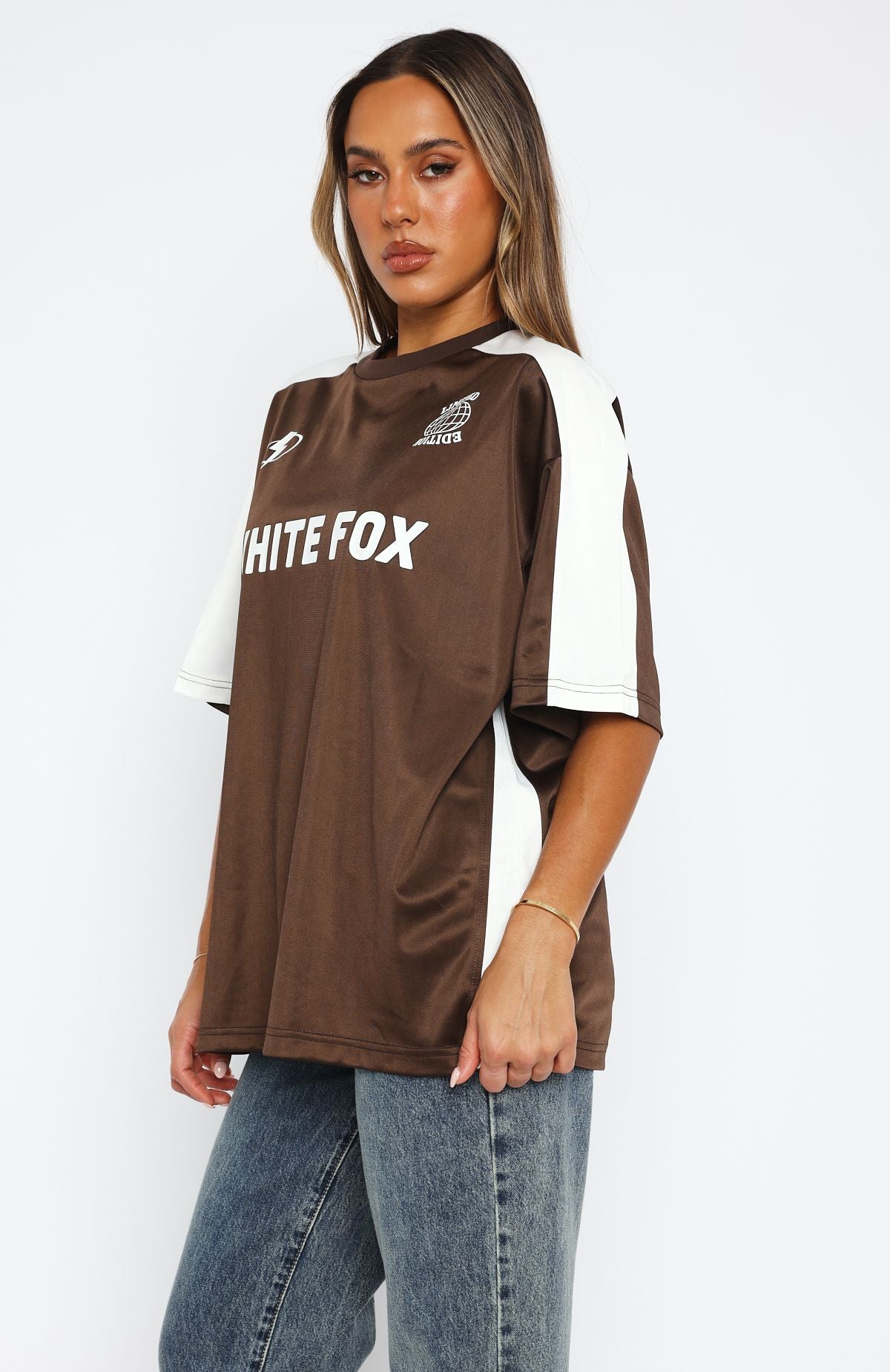 Premium Oversized Jersey Chocolate Tee - Ultimate Cool Girl Style