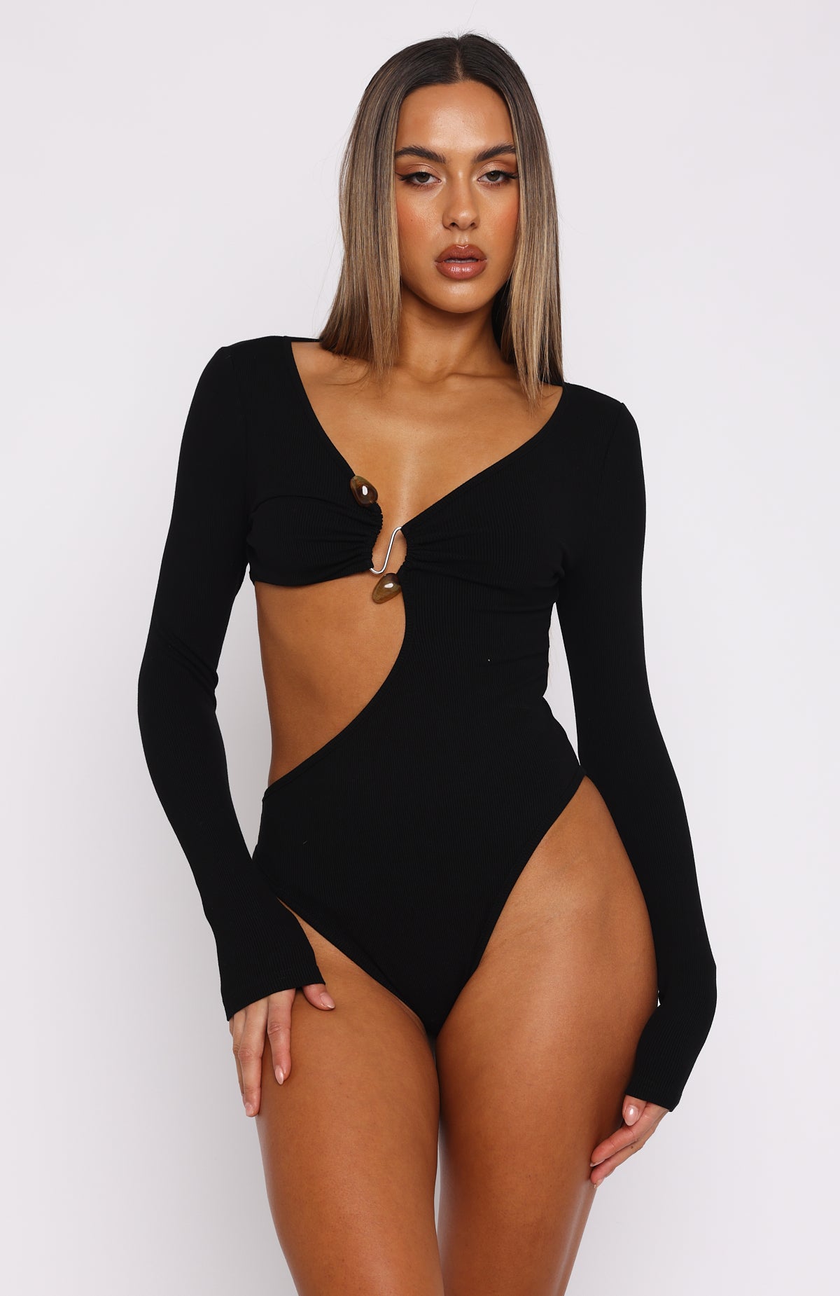 Premium Long Sleeve Bodysuit - Black | Ultimate Night Out Essential