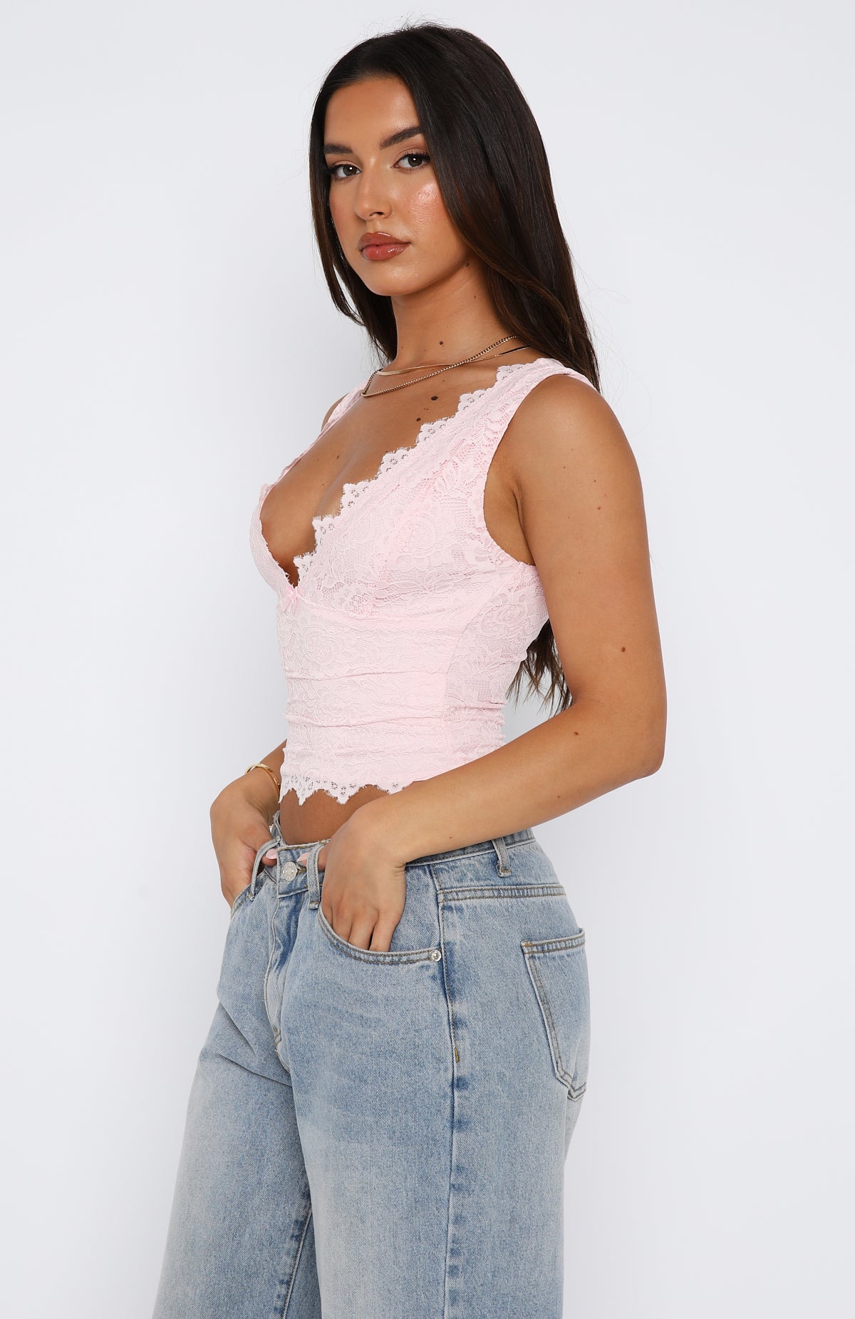 Ultimate Lace Top in Baby Pink - Premium Style & Comfort