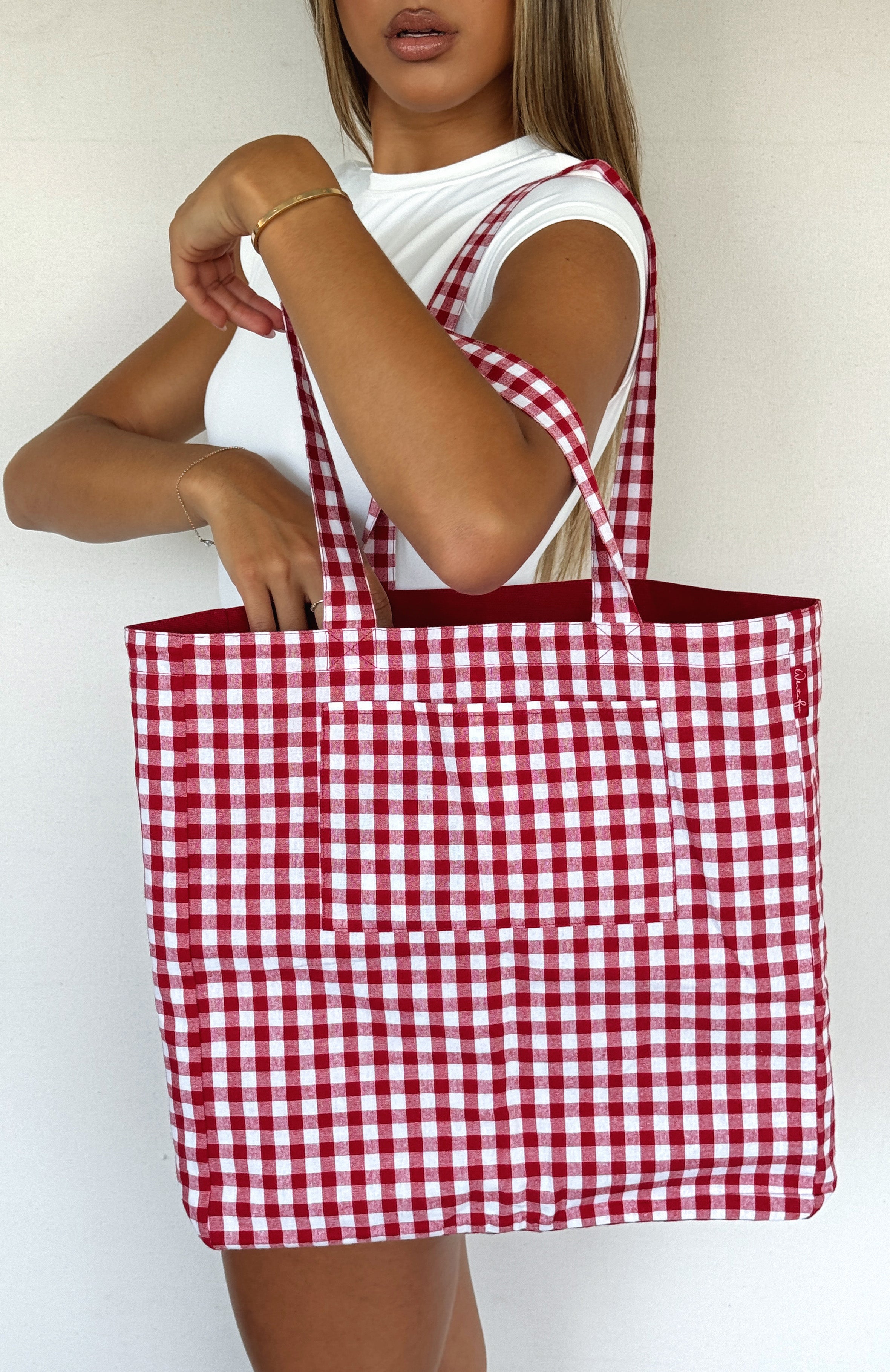 Premium Red Gingham Love Tote Bag - Ultimate Soft Girl Essential