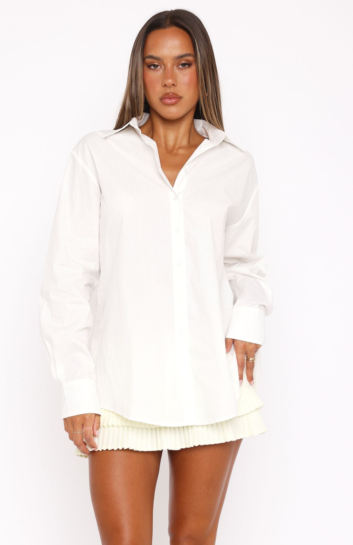 Premium Always About Us White Button-Up Shirt - Ultimate Comfort & Style