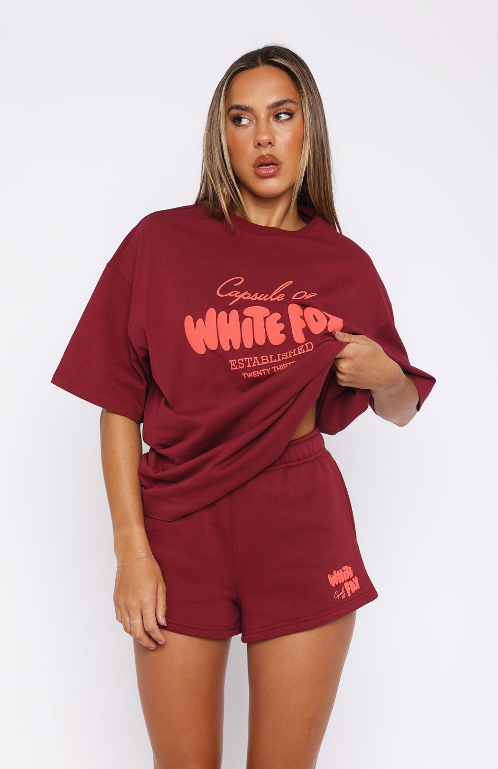 Premium Capsule 9 Star Of The Moment Lounge Shorts - Burgundy