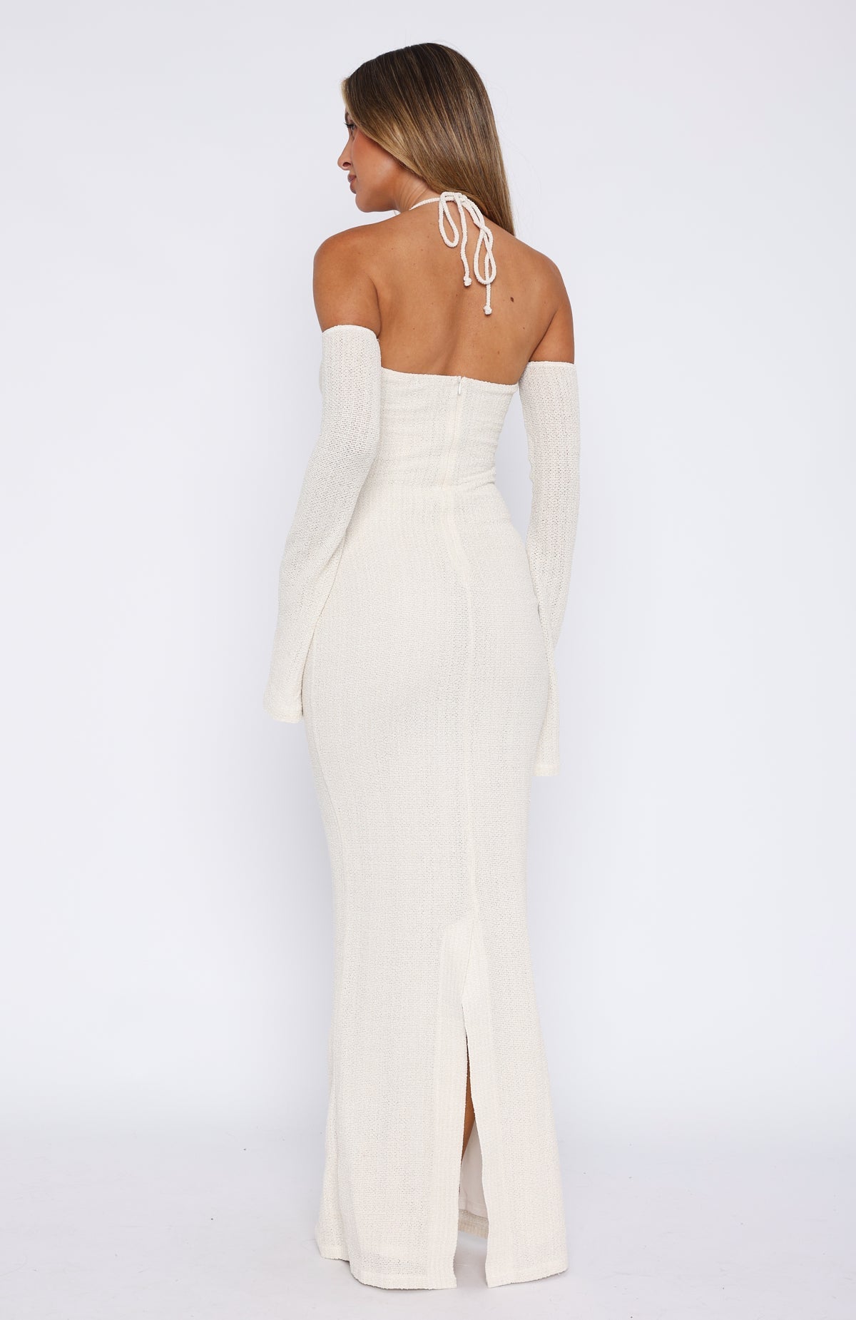 Premium To The Beach Long Sleeve Maxi Dress - Cream