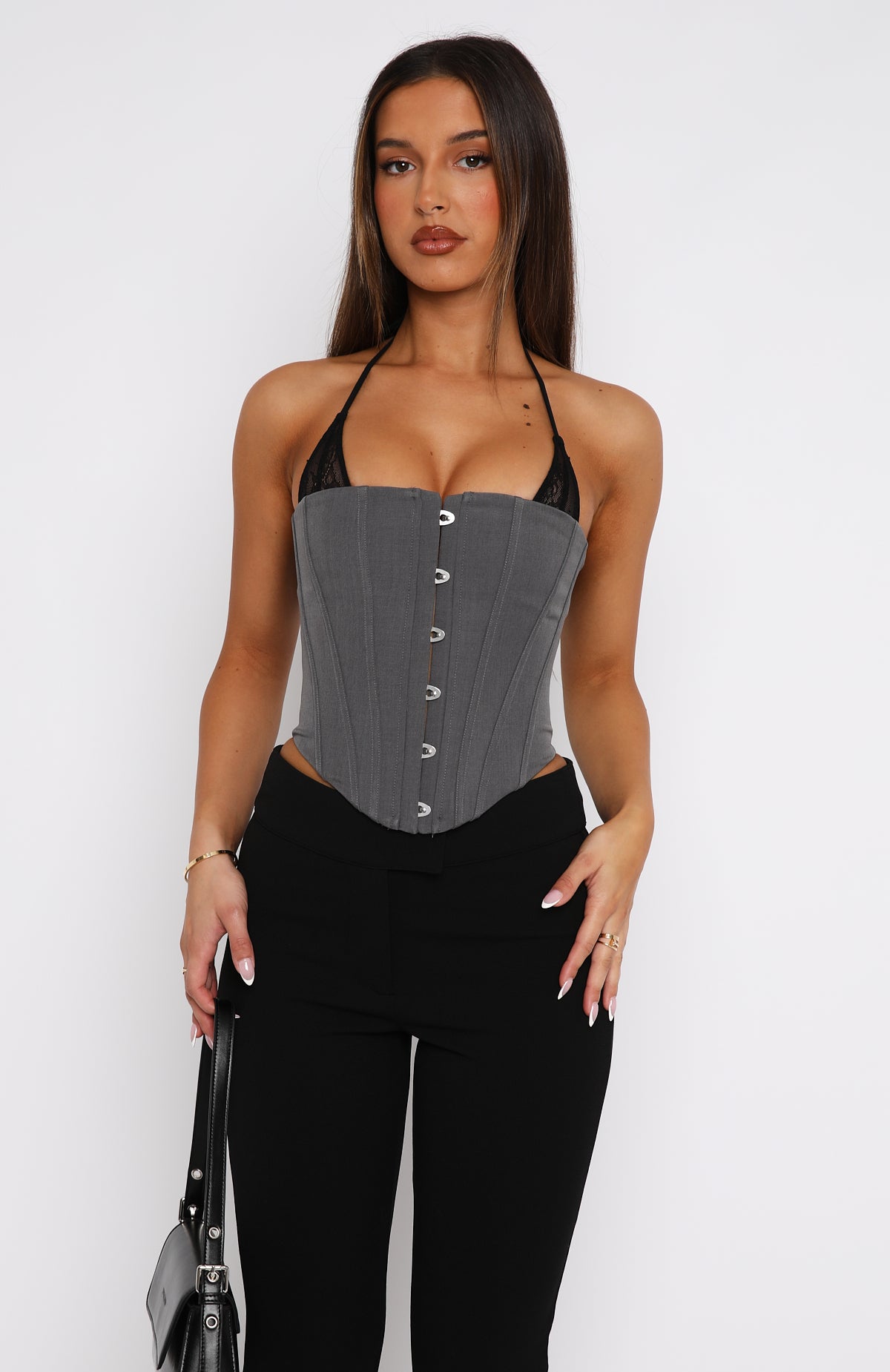 Premium Strapless Bustier in Charcoal