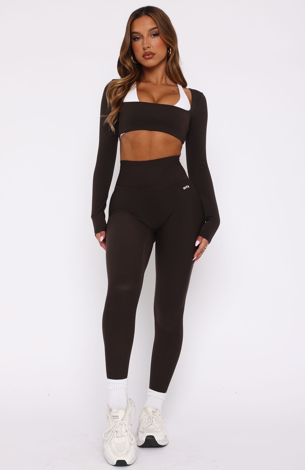 Premium Sprinting Zip Pocket Leggings - Espresso