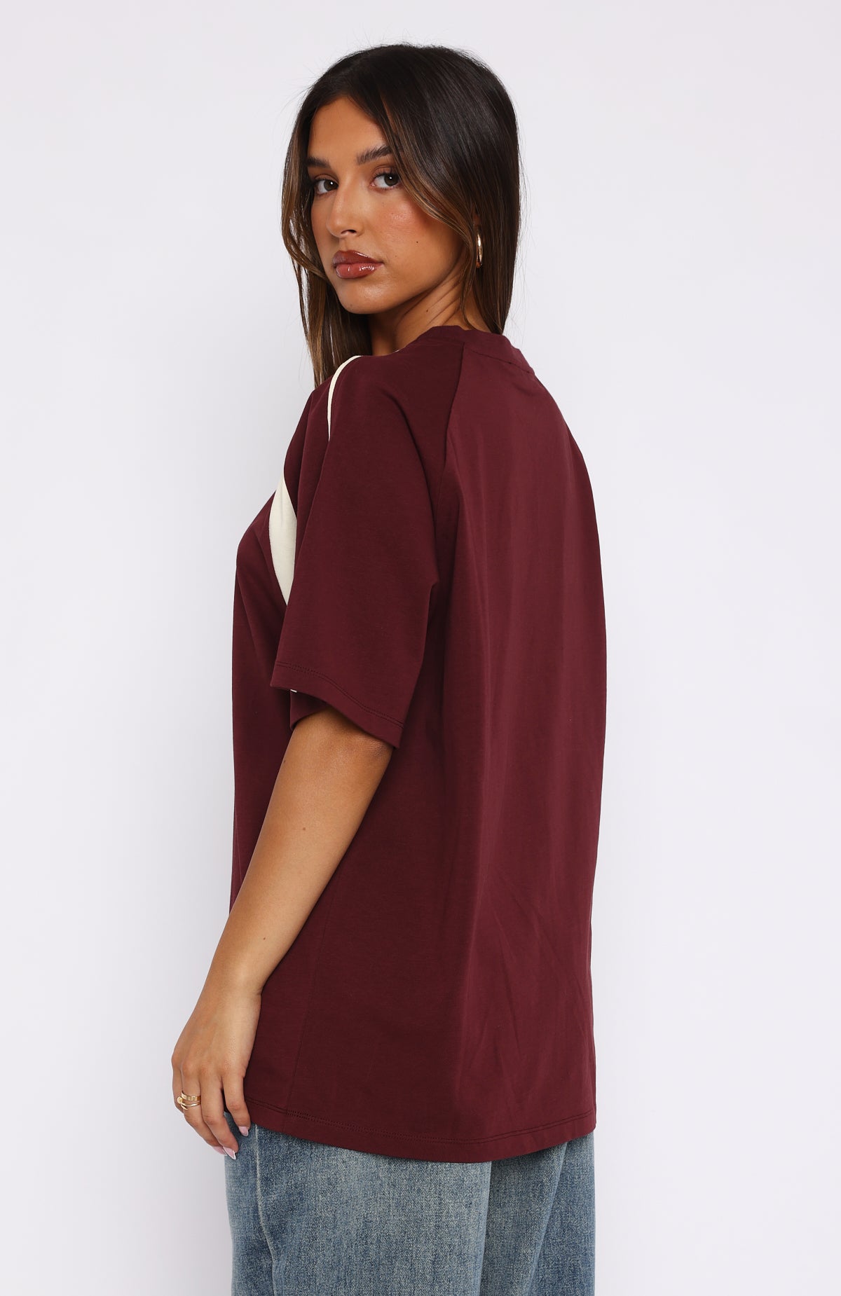 Ultimate Comfort Oversized Cotton Tee - Maroon