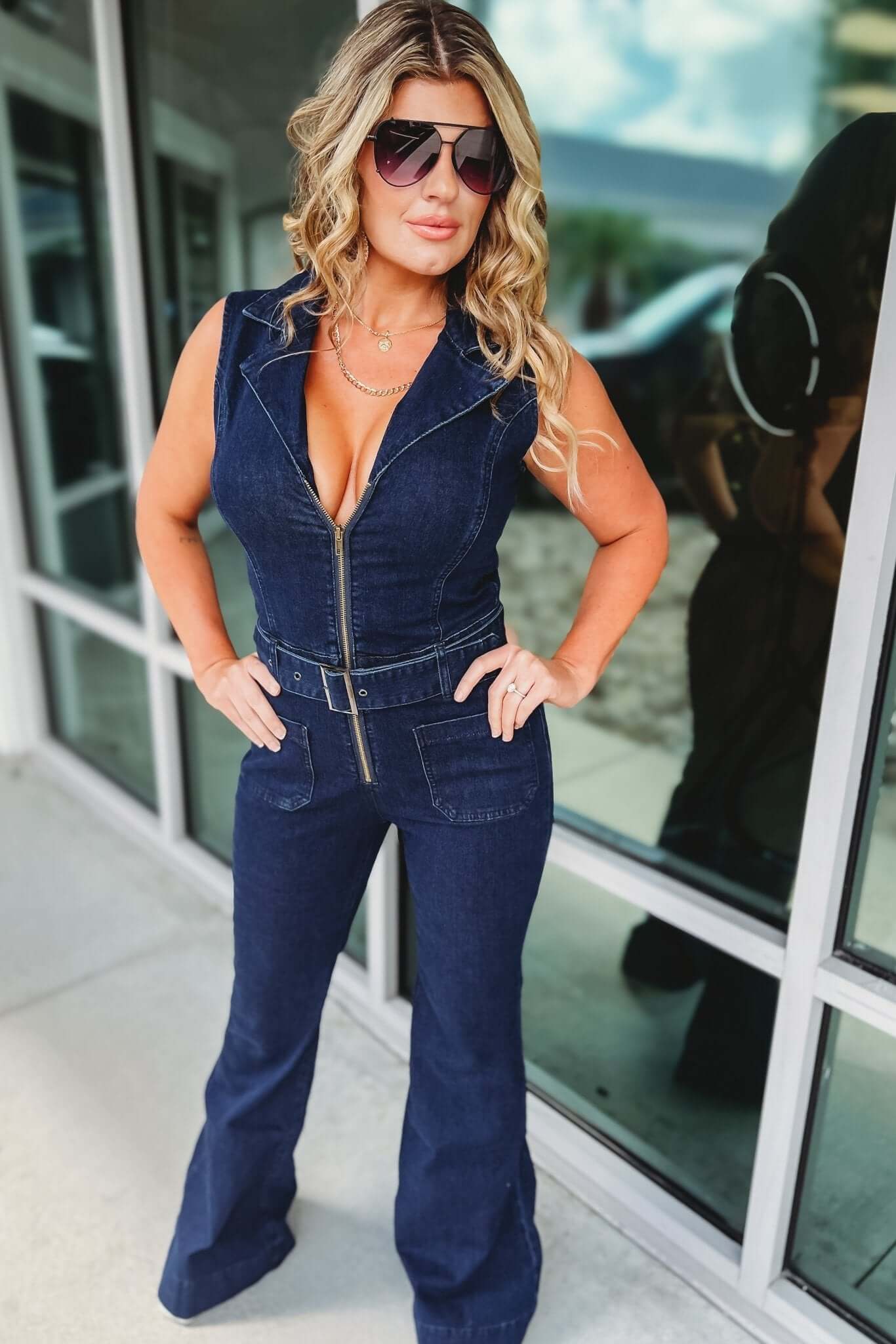 Premium Western Denim Belted Jumpsuit - Ultimate Style Upgrade