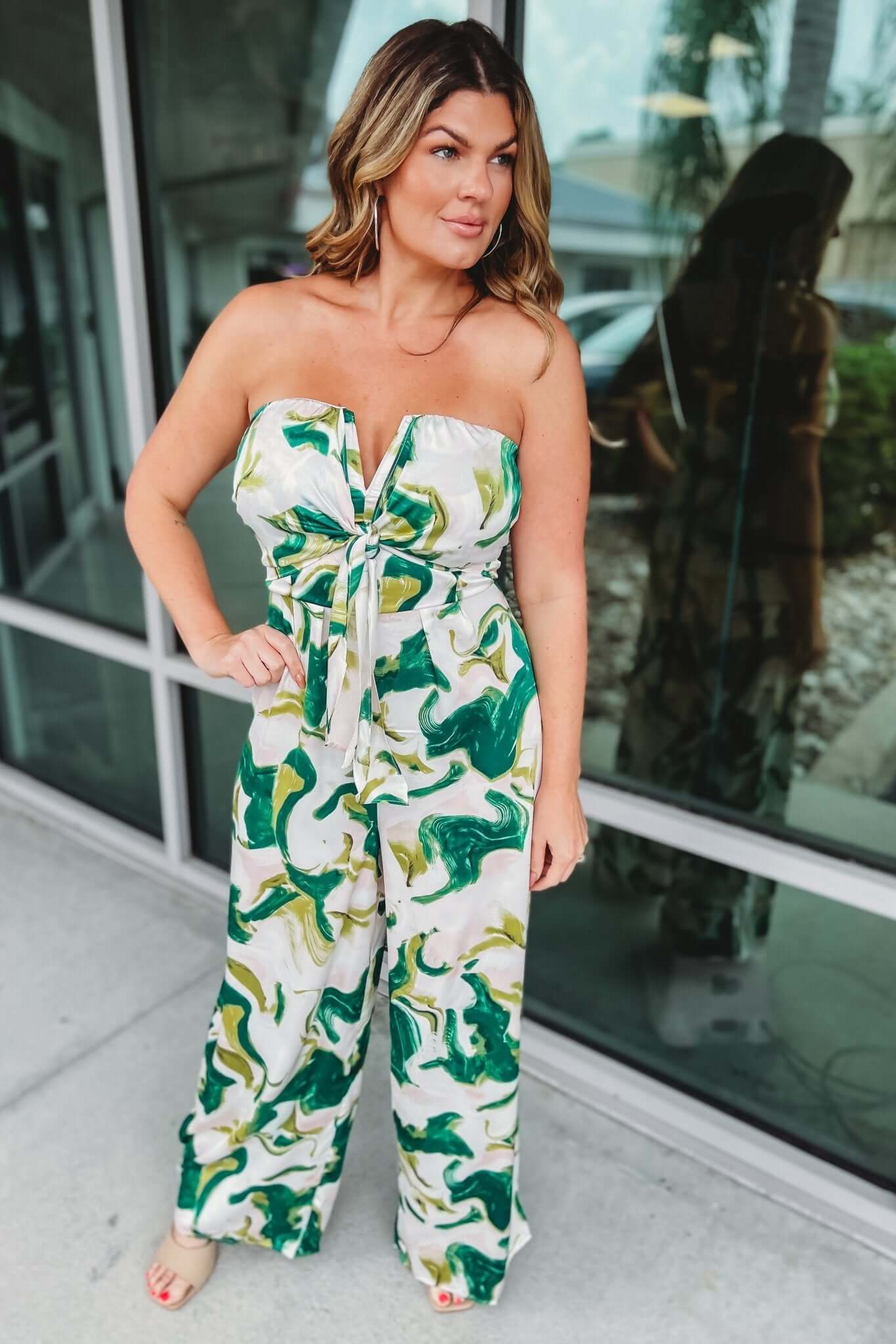 Premium Chasing Hearts Tie-Front Jumpsuit - Ultimate Style Upgrade