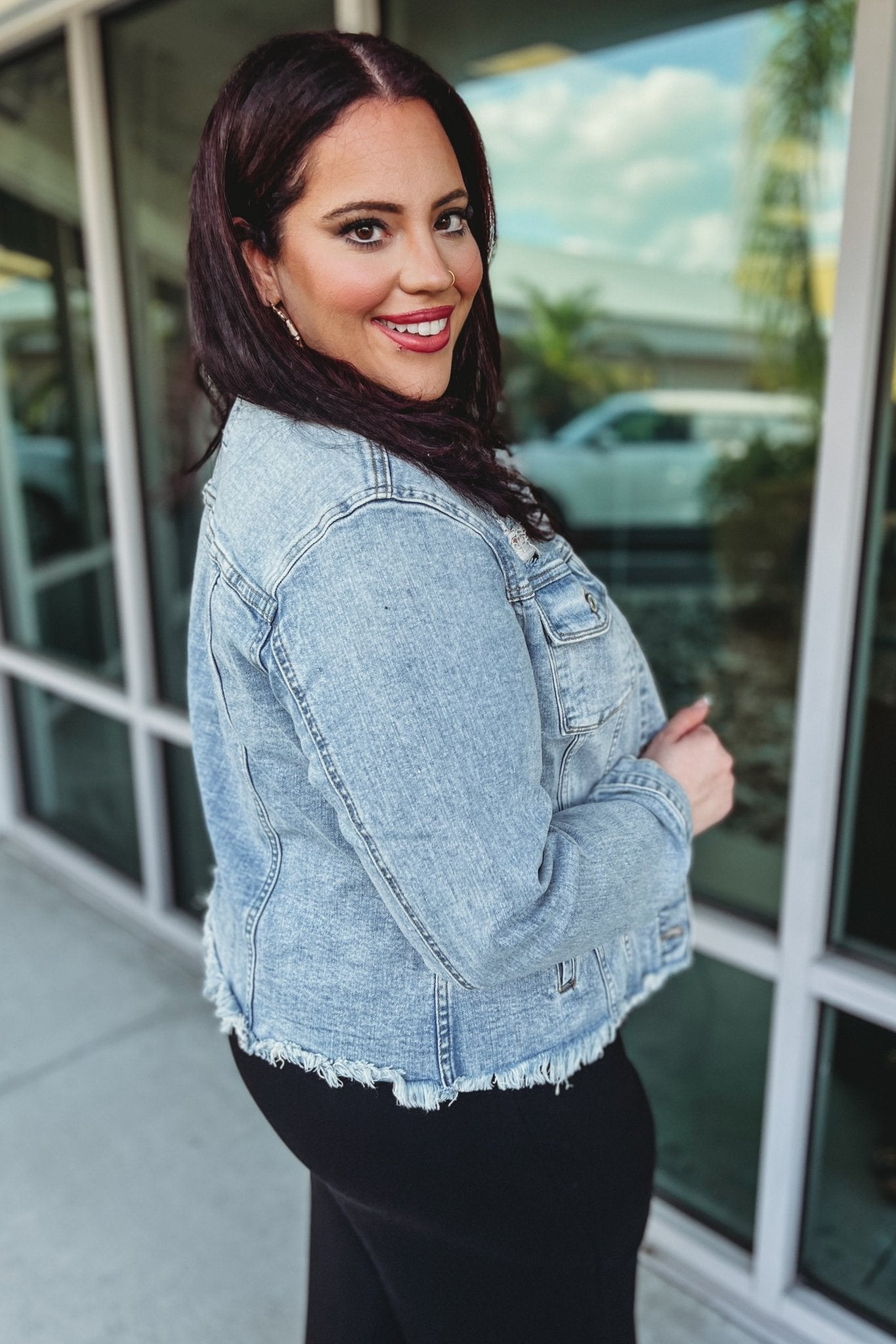 Premium KANCAN Zoey Fray Hem Denim Jacket - Upgrade Your Style