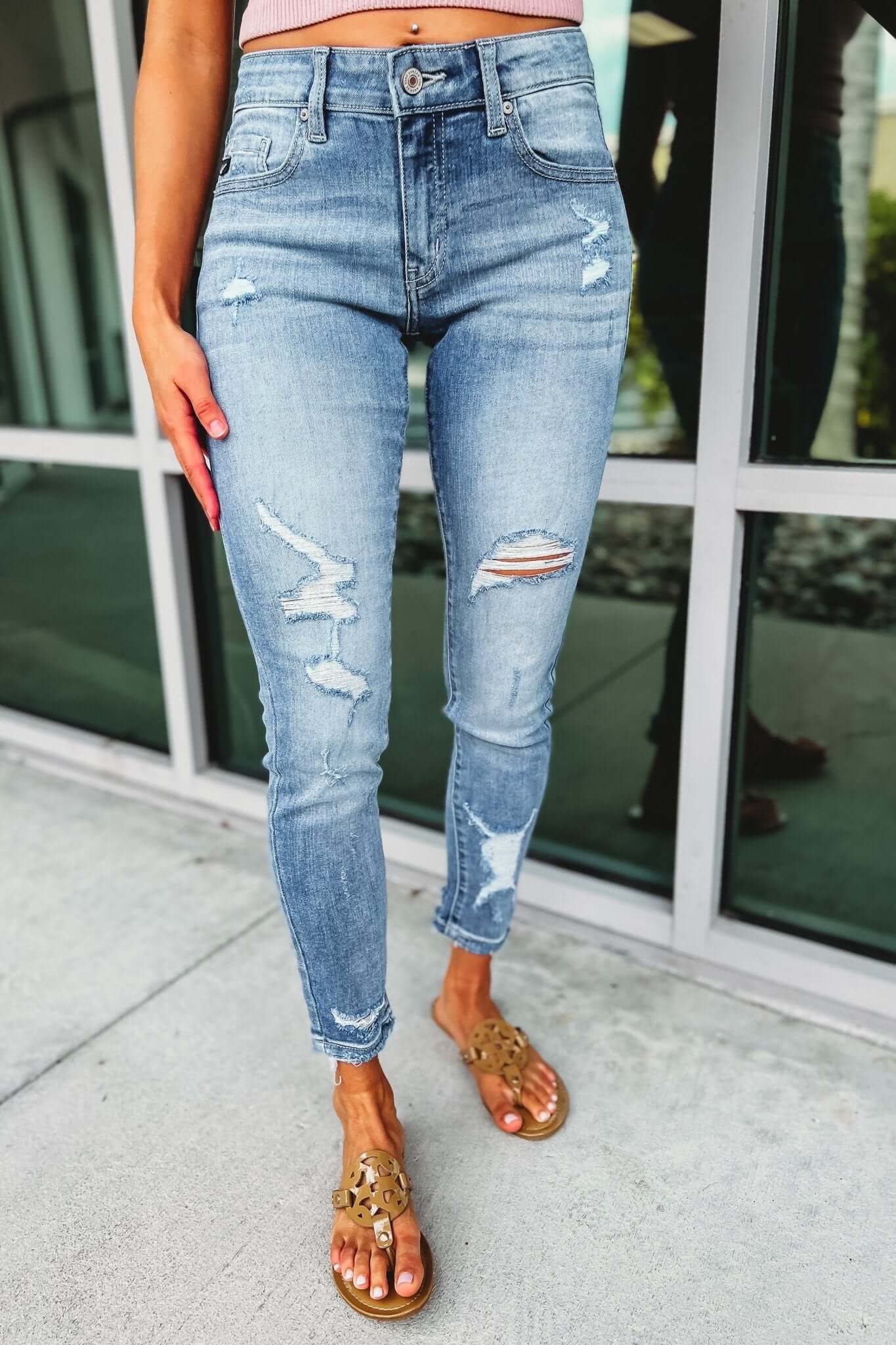 KanCan Ultimate Star of the Show Distressed Jeans - Premium Grey Edition