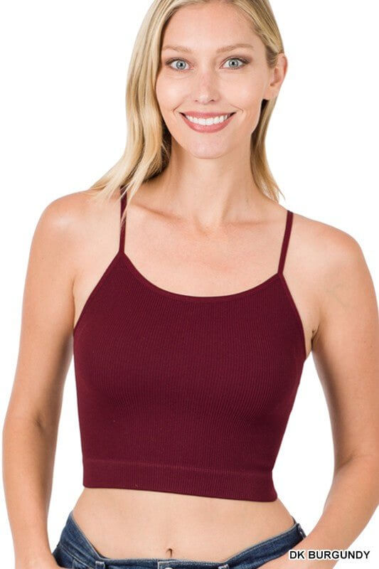 Premium Go Girl Ribbed Cropped Cami - 7 Vibrant Colors