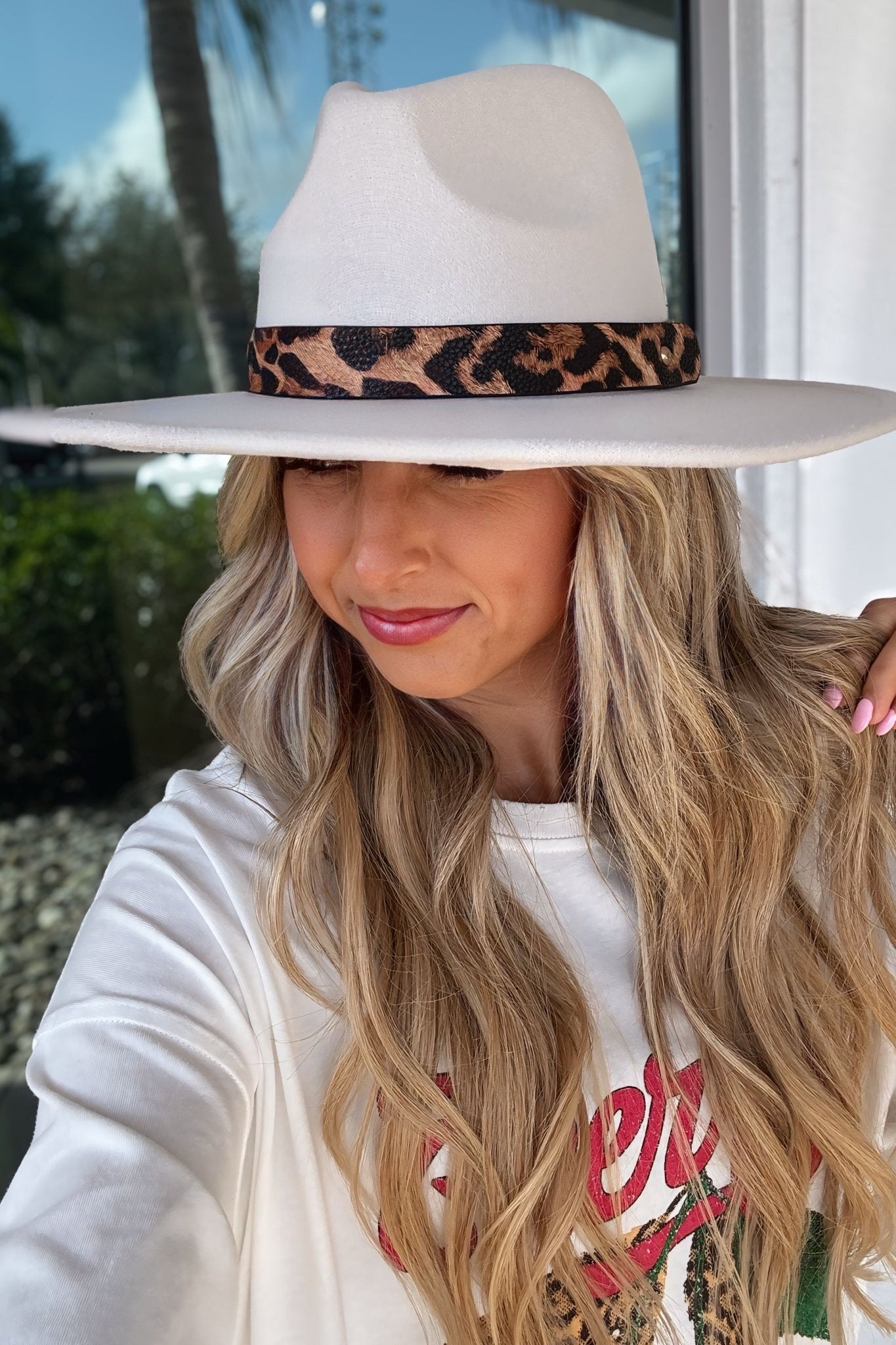 Premium Beige Leopard Print Adjustable Hat