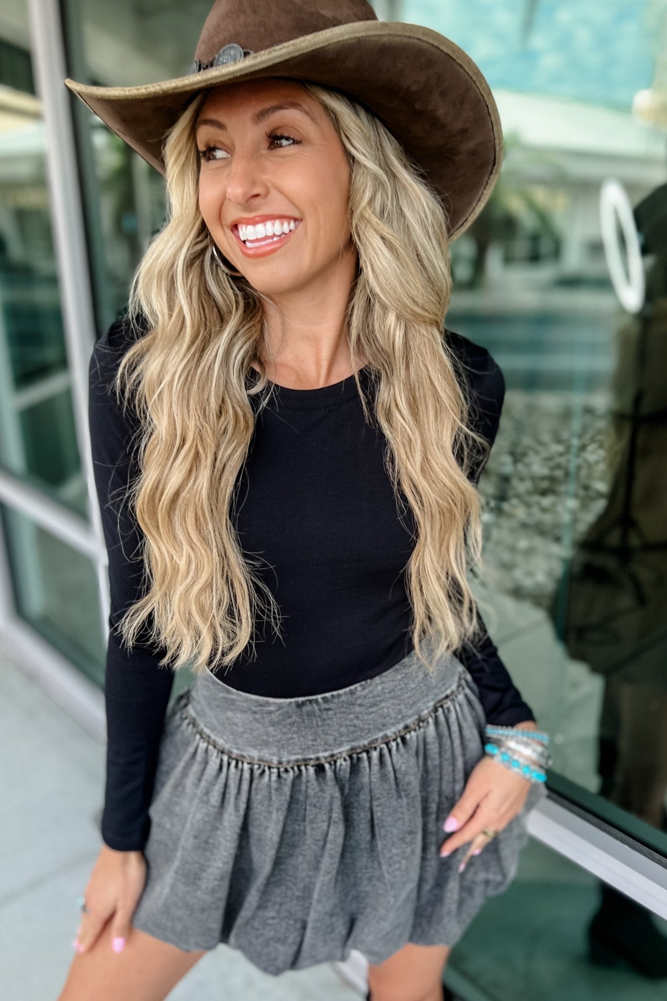 Premium Prairie Dreams Black Denim Bubble Skirt - Ultimate Country Chic