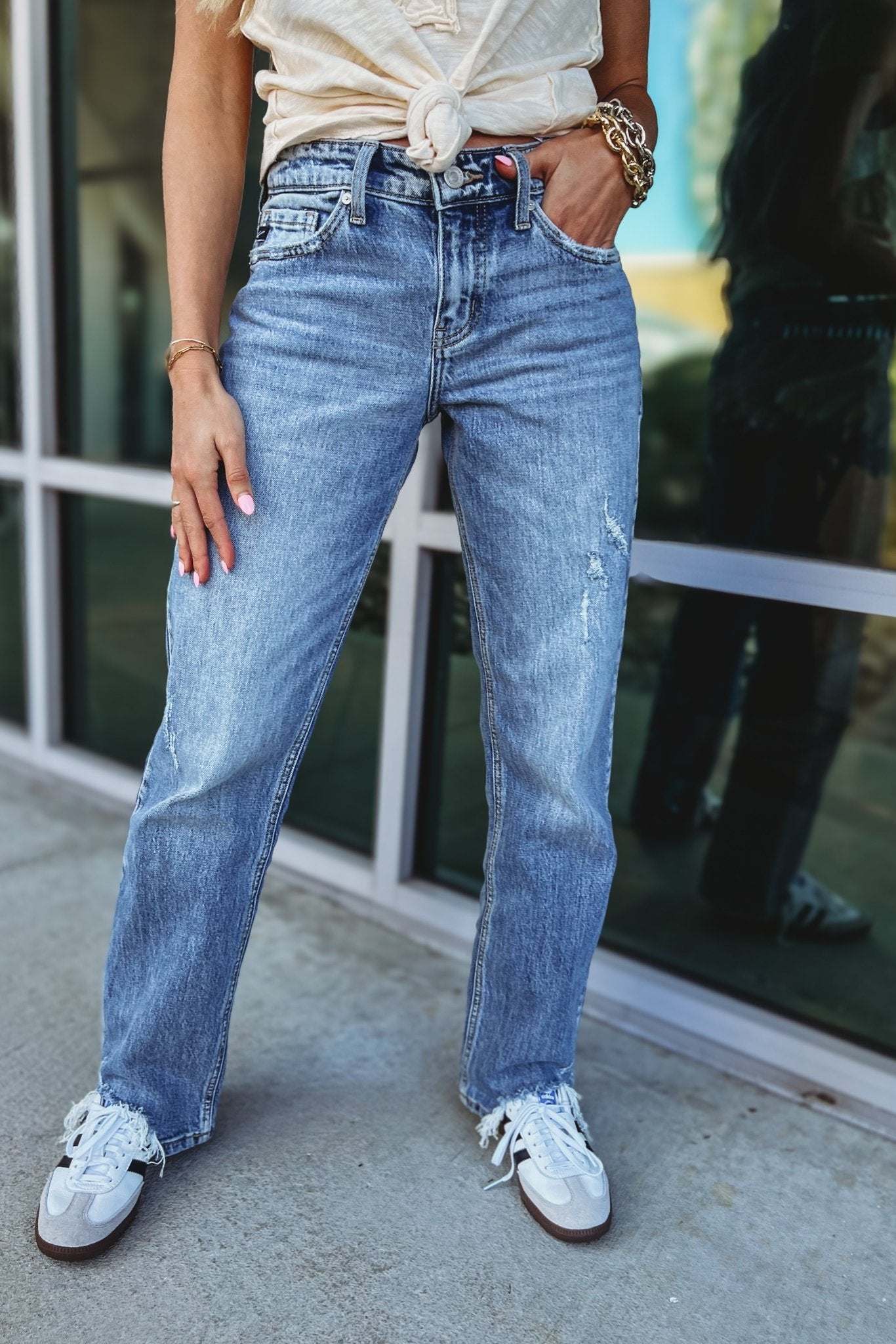 KANCAN Premium Brooklyn Mid Rise Straight-Leg Jeans - Effortless Style