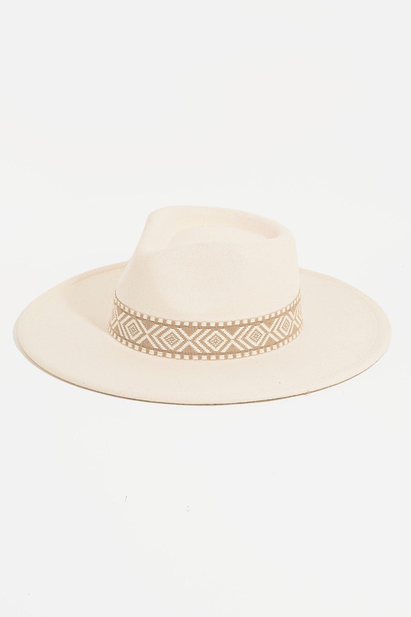 Premium Ivory Boho Stripe Fedora Hat - Ultimate Style Upgrade