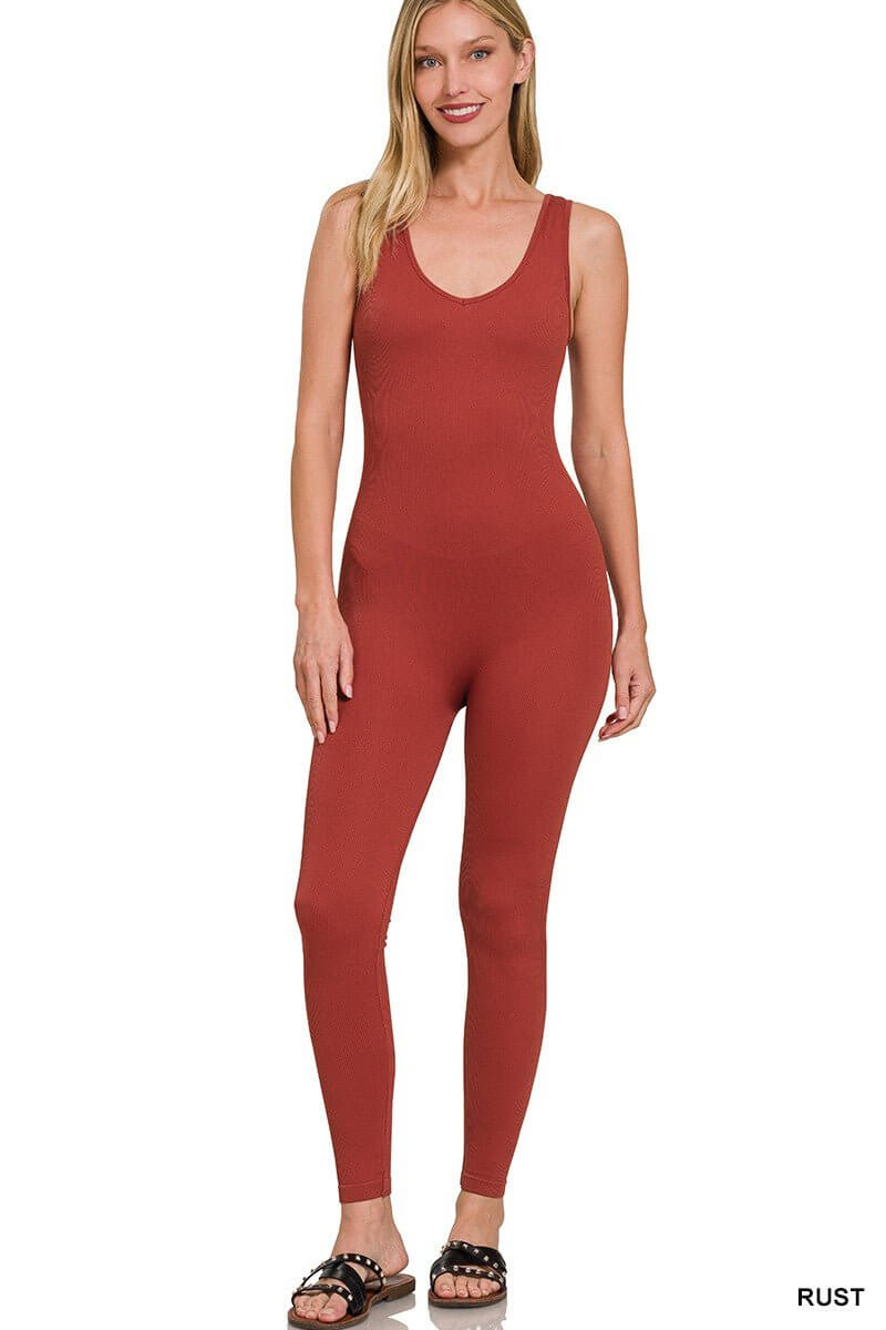 Ultimate All Fired Up Ribbed Viral Jumpsuit - Premium Bodycon Fit