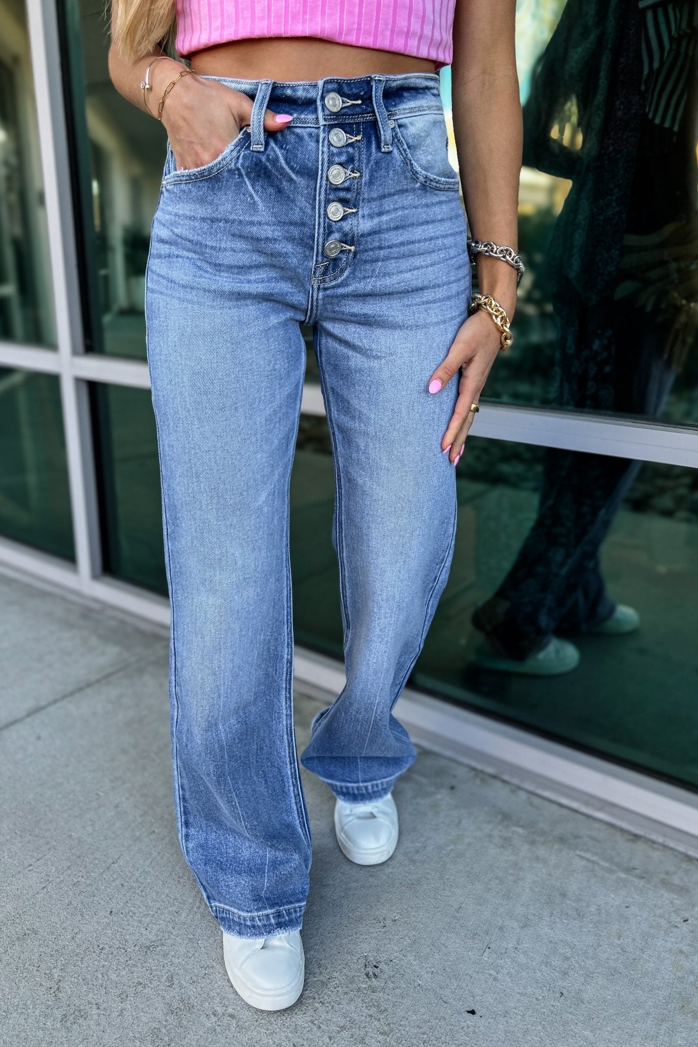 Premium KANCAN Roxy Ultra High Rise Button Fly Flare Jeans - Upgrade Your Style