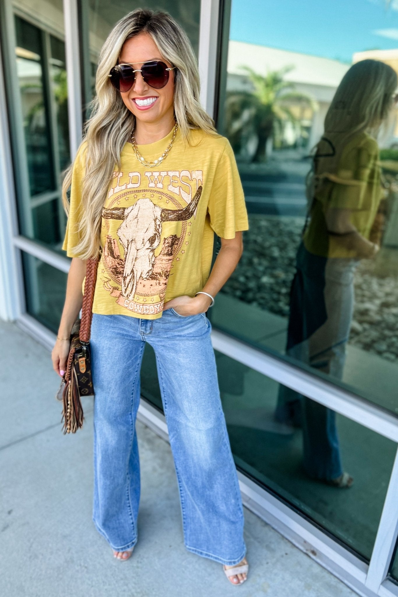 Ultimate Wild West Longhorn Graphic Crop Tee