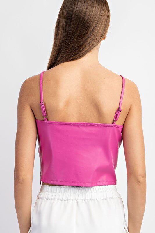 Premium Faux Leather Crop Top - 4 Stylish Colors